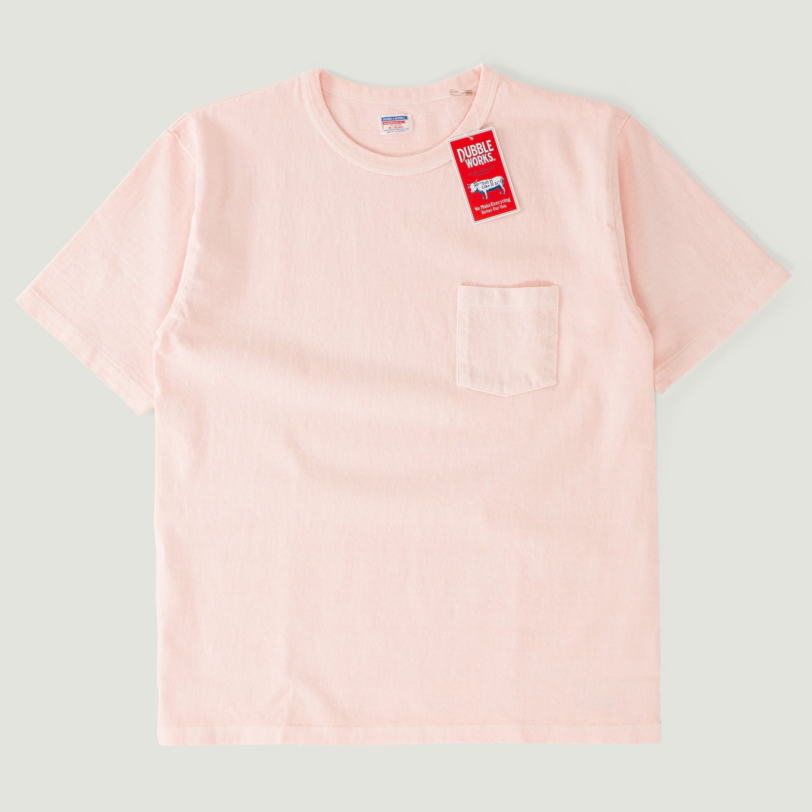 Short Sleeve Pocket Tee Pigment Dye Pink