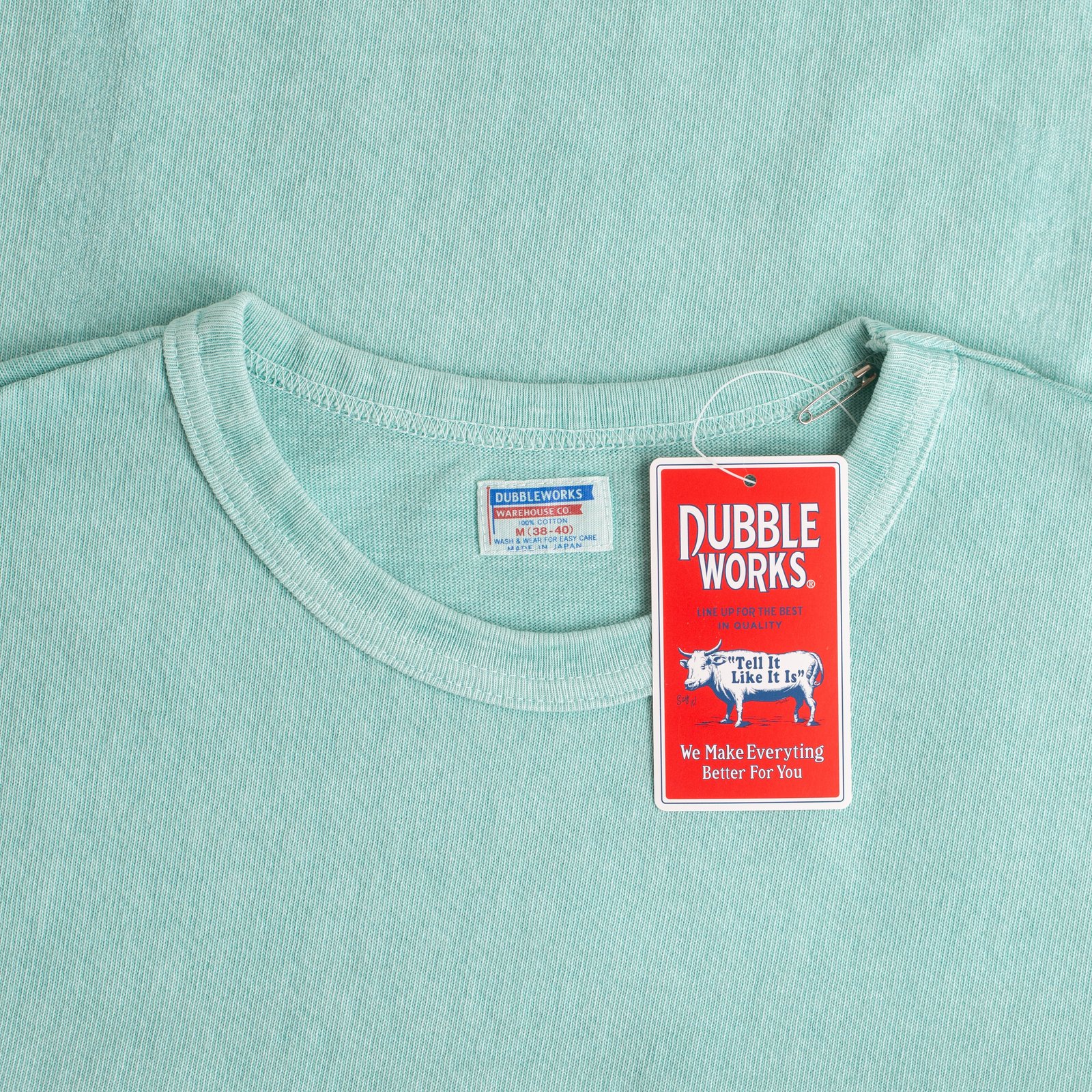 Short Sleeve Pocket Tee Pigment Dye Turquoise