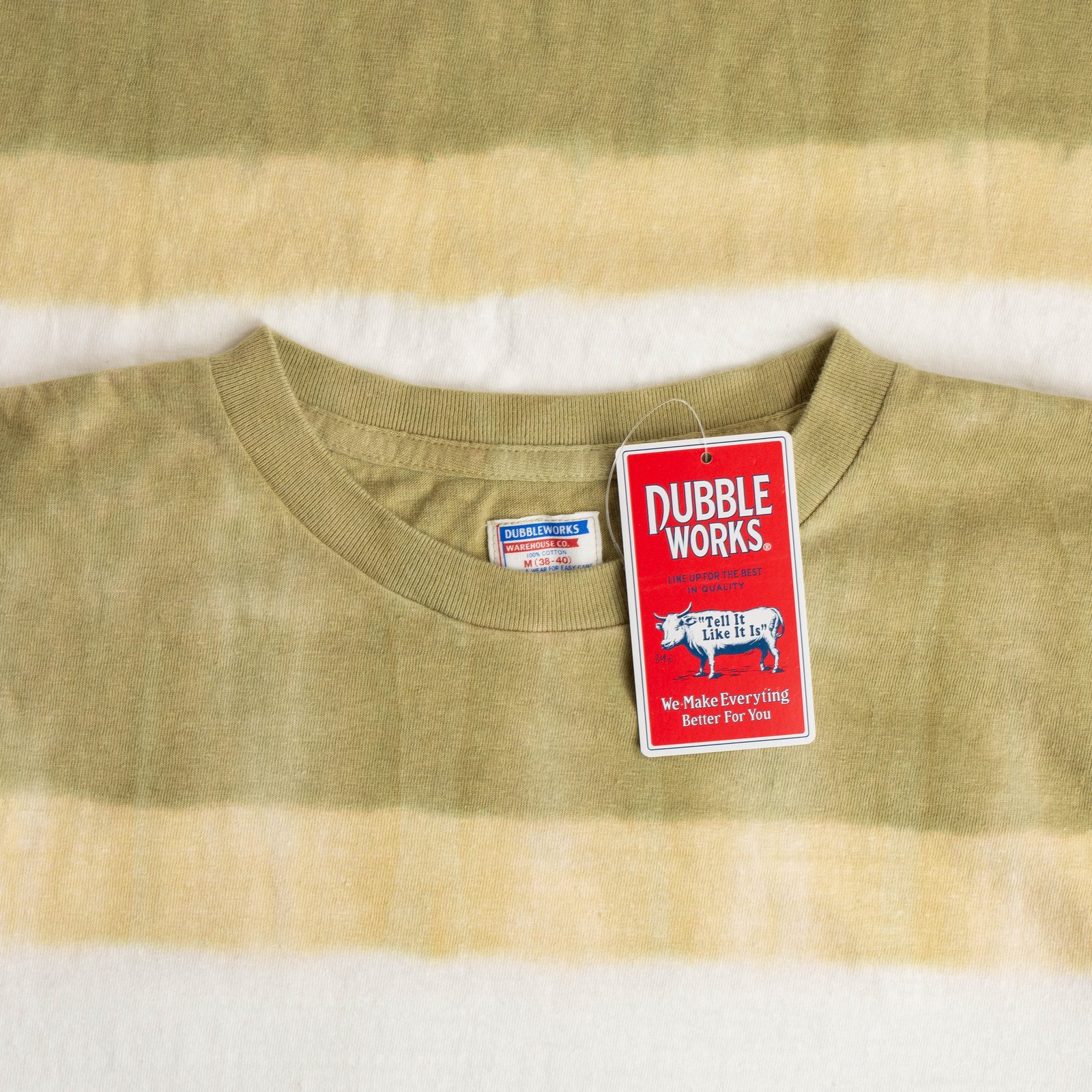 Long Sleeve Tie Dye Border Tee Beige/Khaki