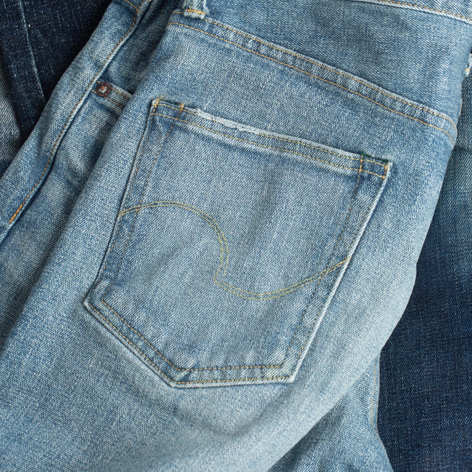 121S "Ishikawadai Stretch" 15oz Relaxed Tapered Used Bleach
