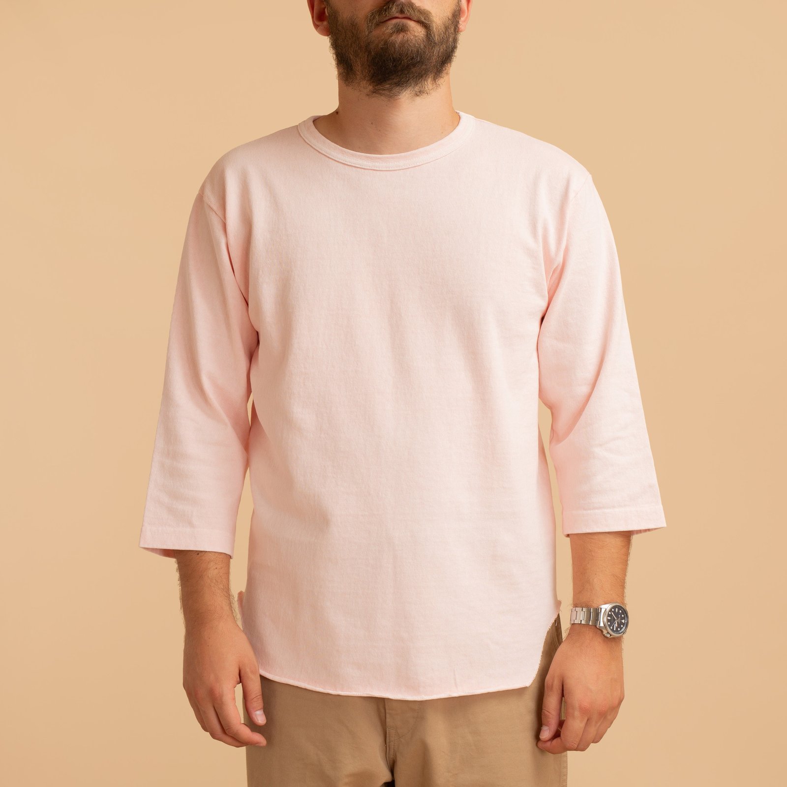 Heavyweight Baseball Tee Pigment Dye Pink