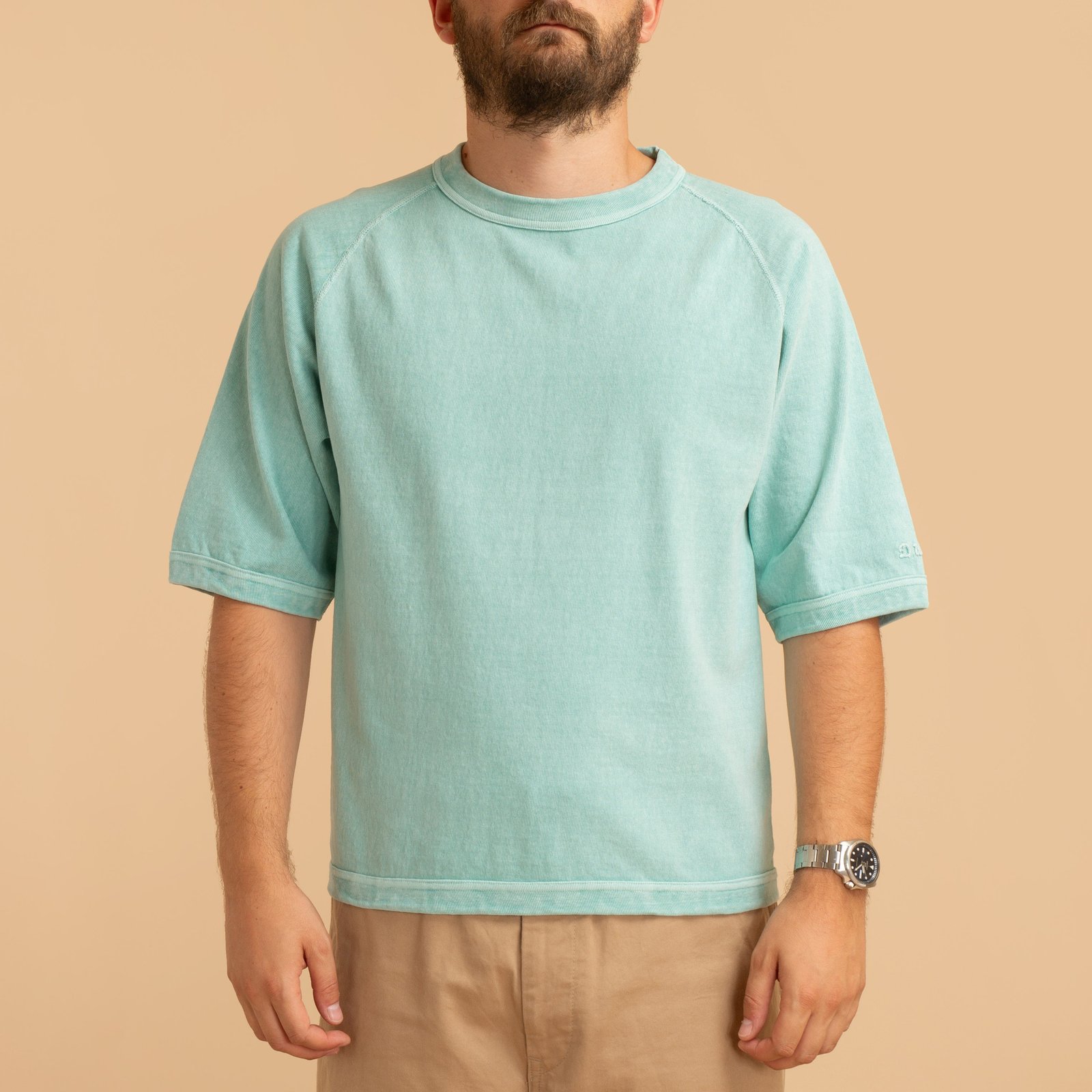 Heavy Weight Raglan Sleeve Tee Pigment Dye Turquoise