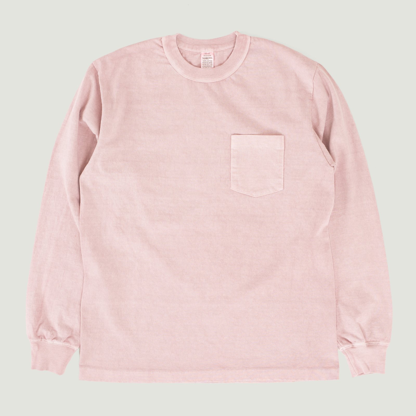 "SURE MFG" 7.5oz Pocket Long Sleeve Tee in Lilac