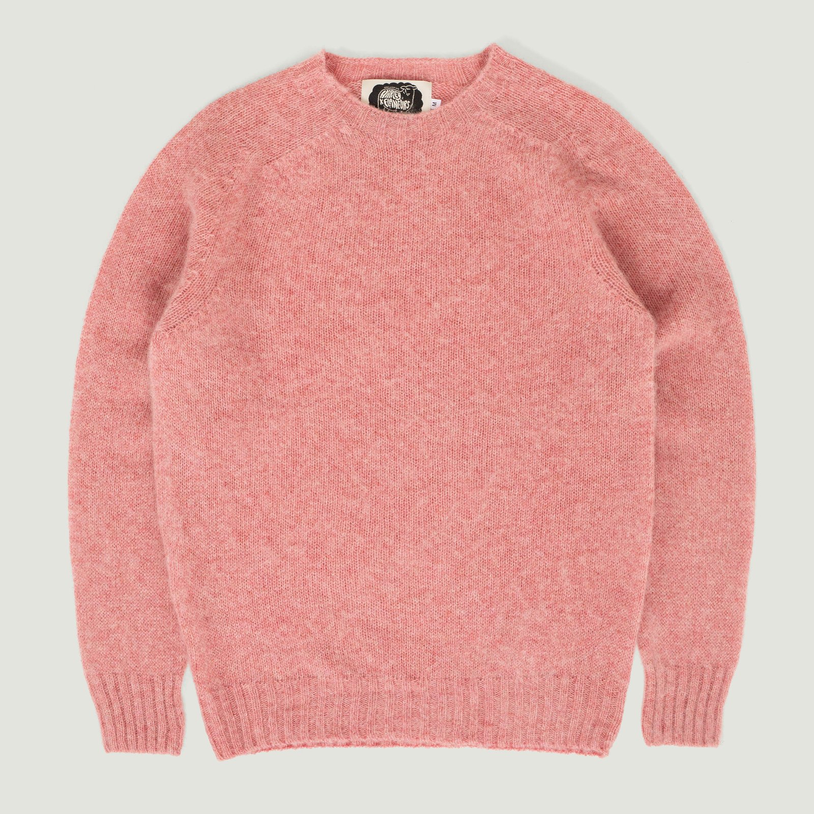 HARLEY OF SCOTLAND X FLANEURS / Shaggy Crew Neck in Sea Pink