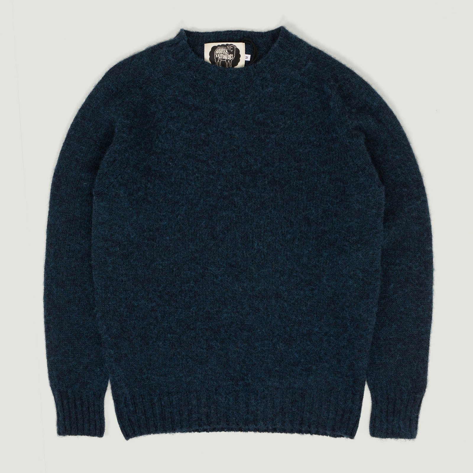 vignette HARLEY OF SCOTLAND X FLÂNEURS pull Shaggy Crew Neck Petrel