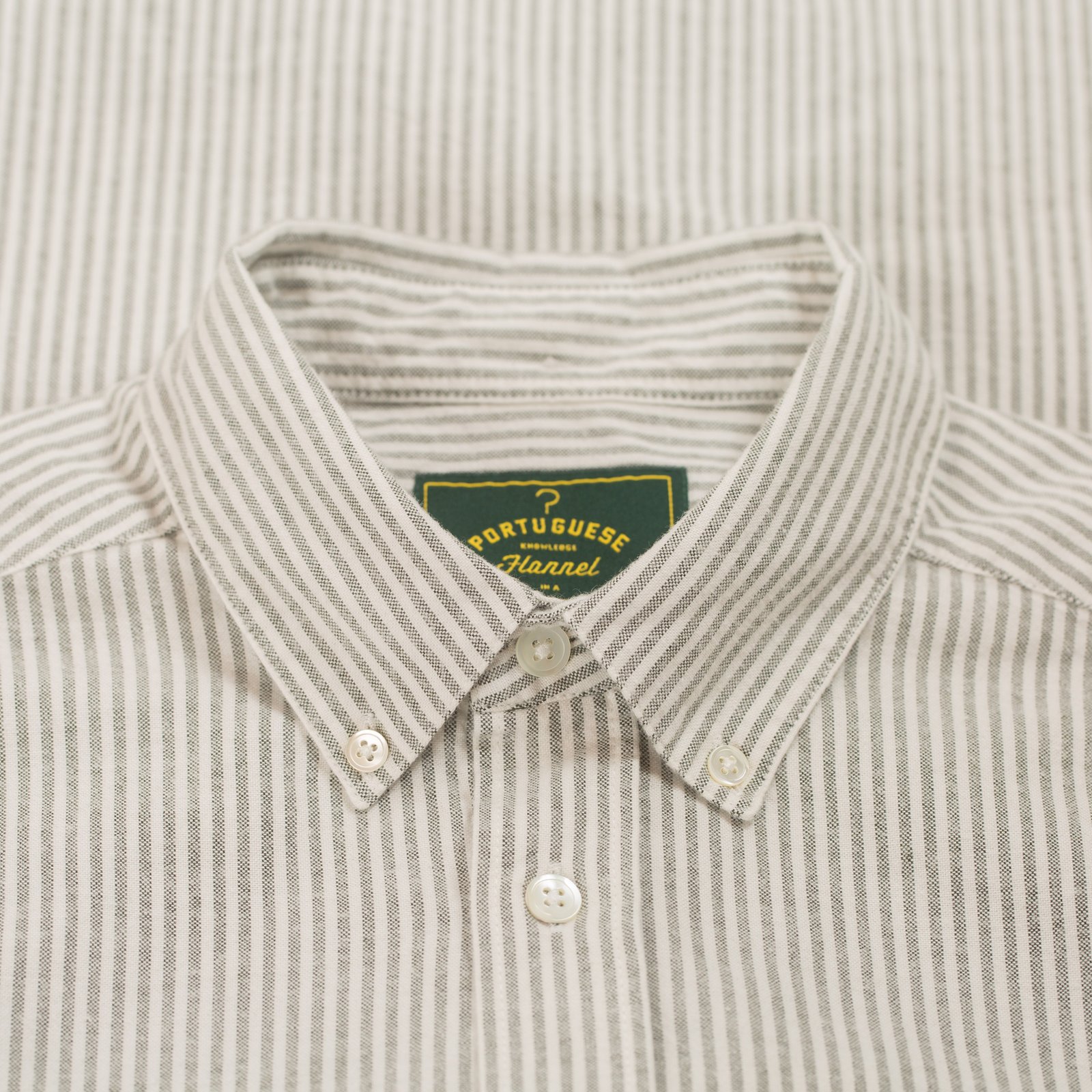 Brushed Oxford Stripe in Moss Green