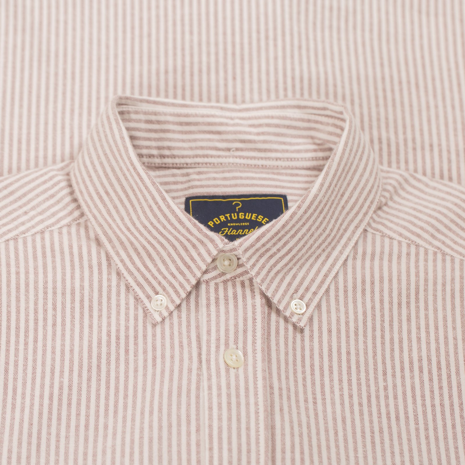 Brushed Oxford Stripe in Bordeaux