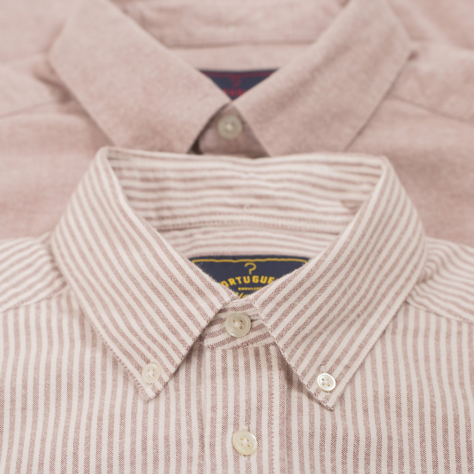 Brushed Oxford Stripe in Bordeaux