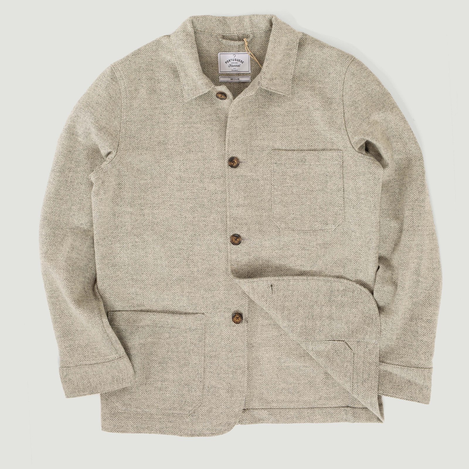 Labura Herringbone Wool Light Grey