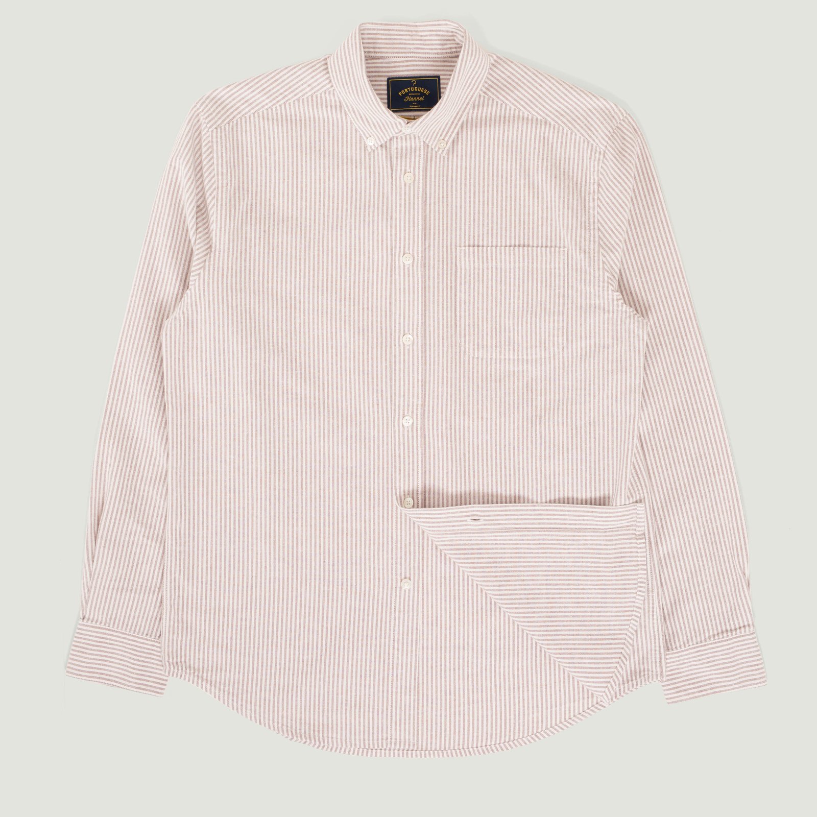 Brushed Oxford Stripe in Bordeaux