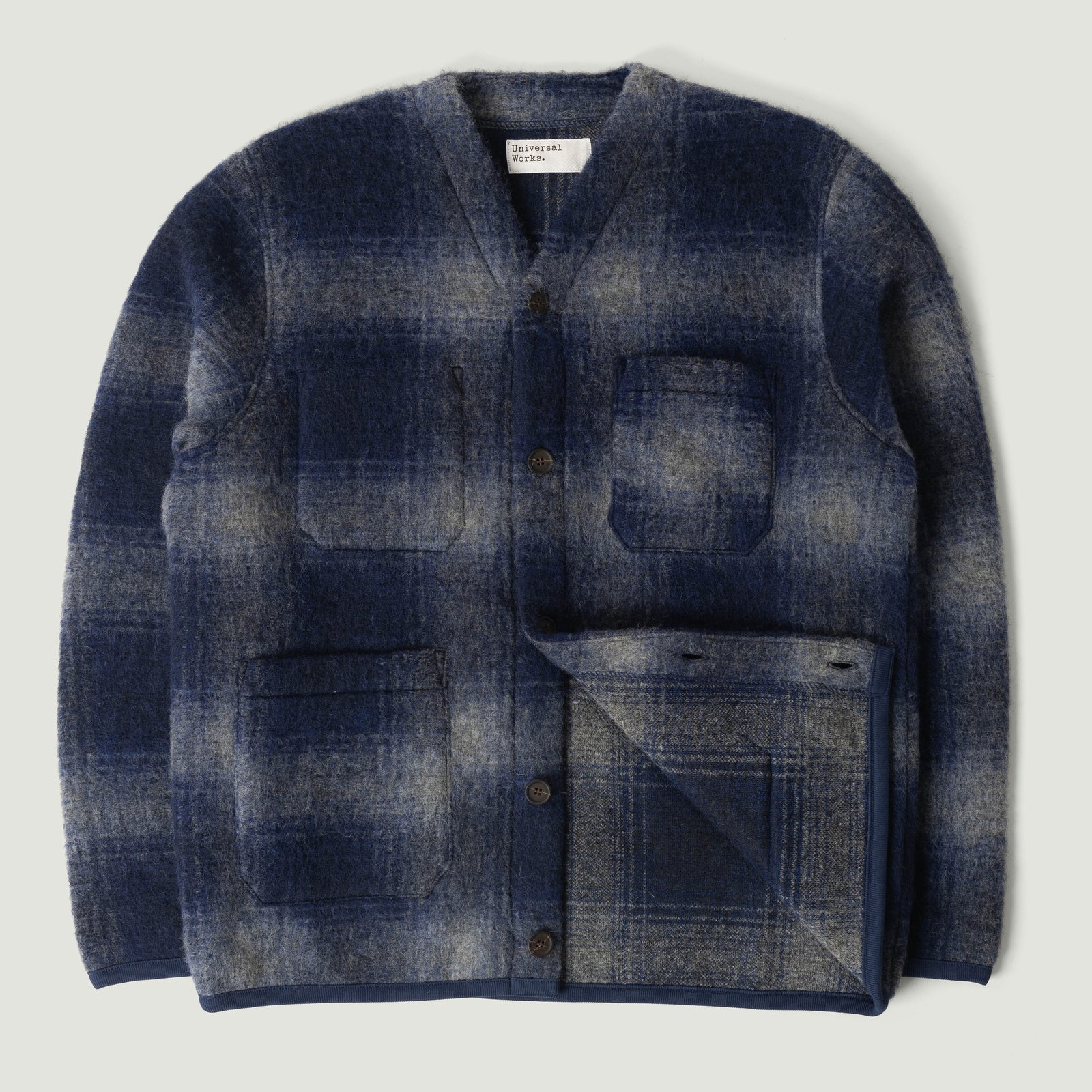 Fresco Fleece Cardigan Navy/Grey