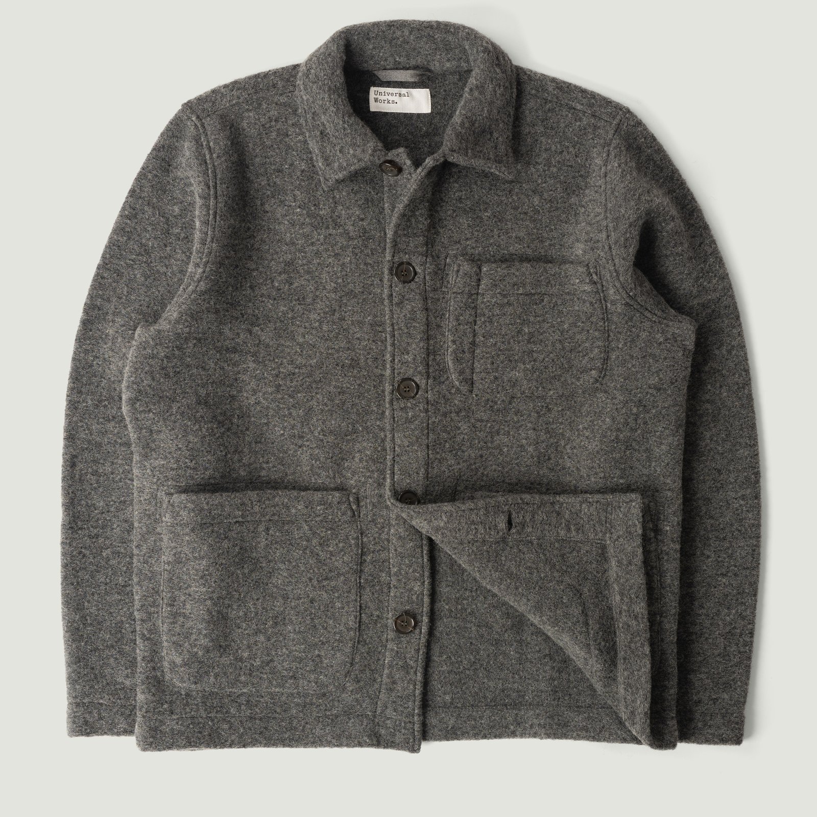 Wool Fleece Field Jacket Grey Marl