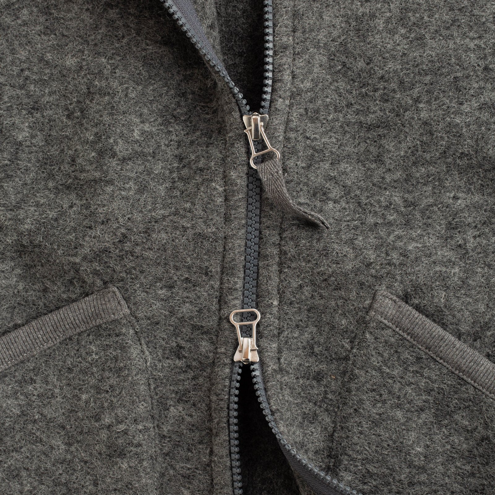 Wool Fleece Zip Waistcoat in Grey Marl