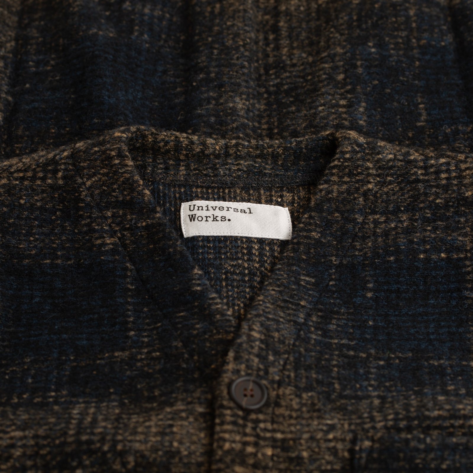 Agu Check Fleece Cardigan Navy/Sand