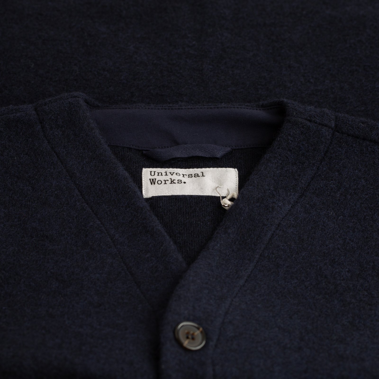 Navy Wool Fleece Cardigan