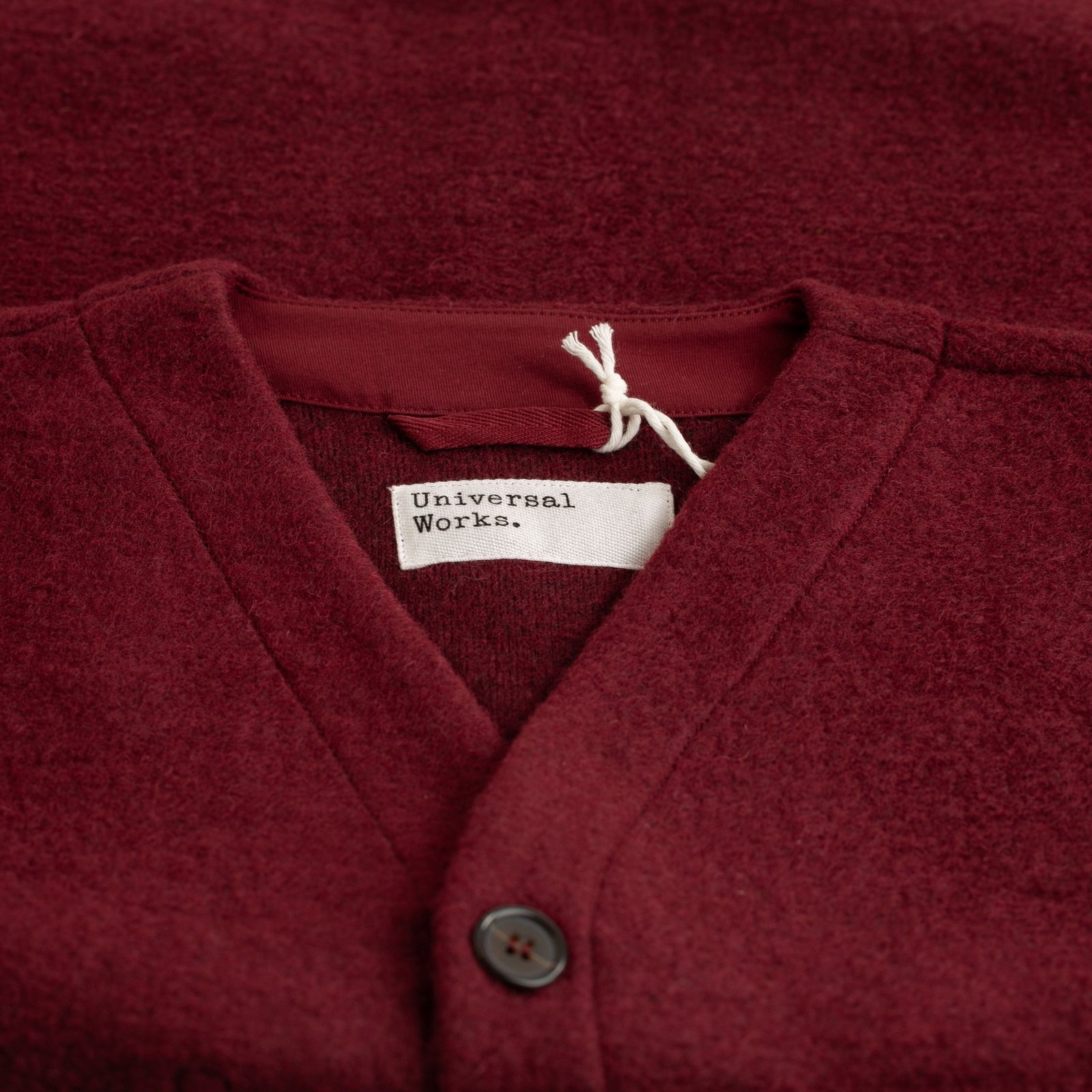 Wool Fleece Cardigan Deep Red