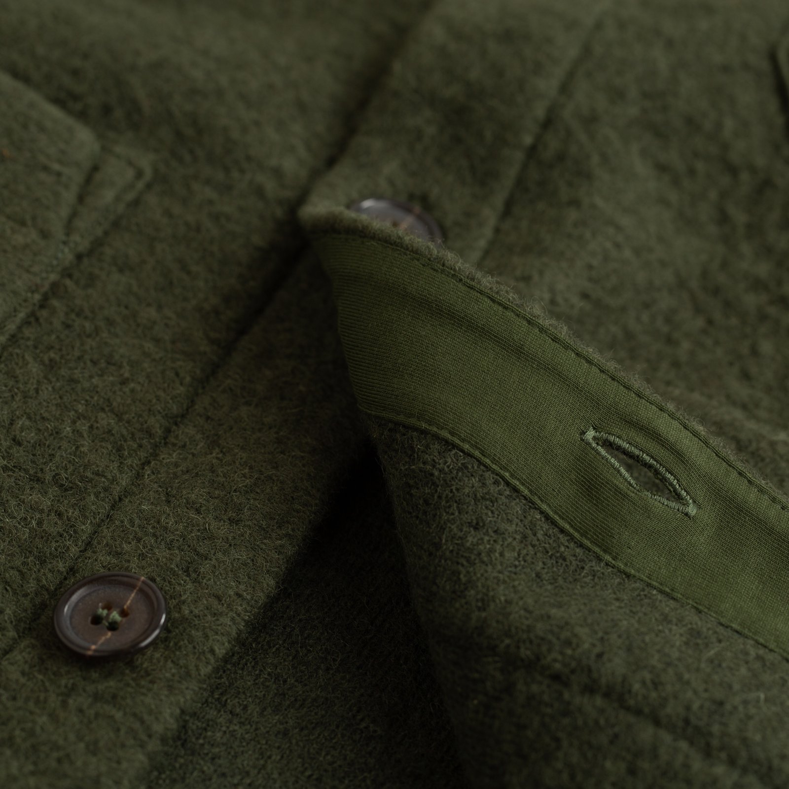 Wool Fleece Cardigan Olive