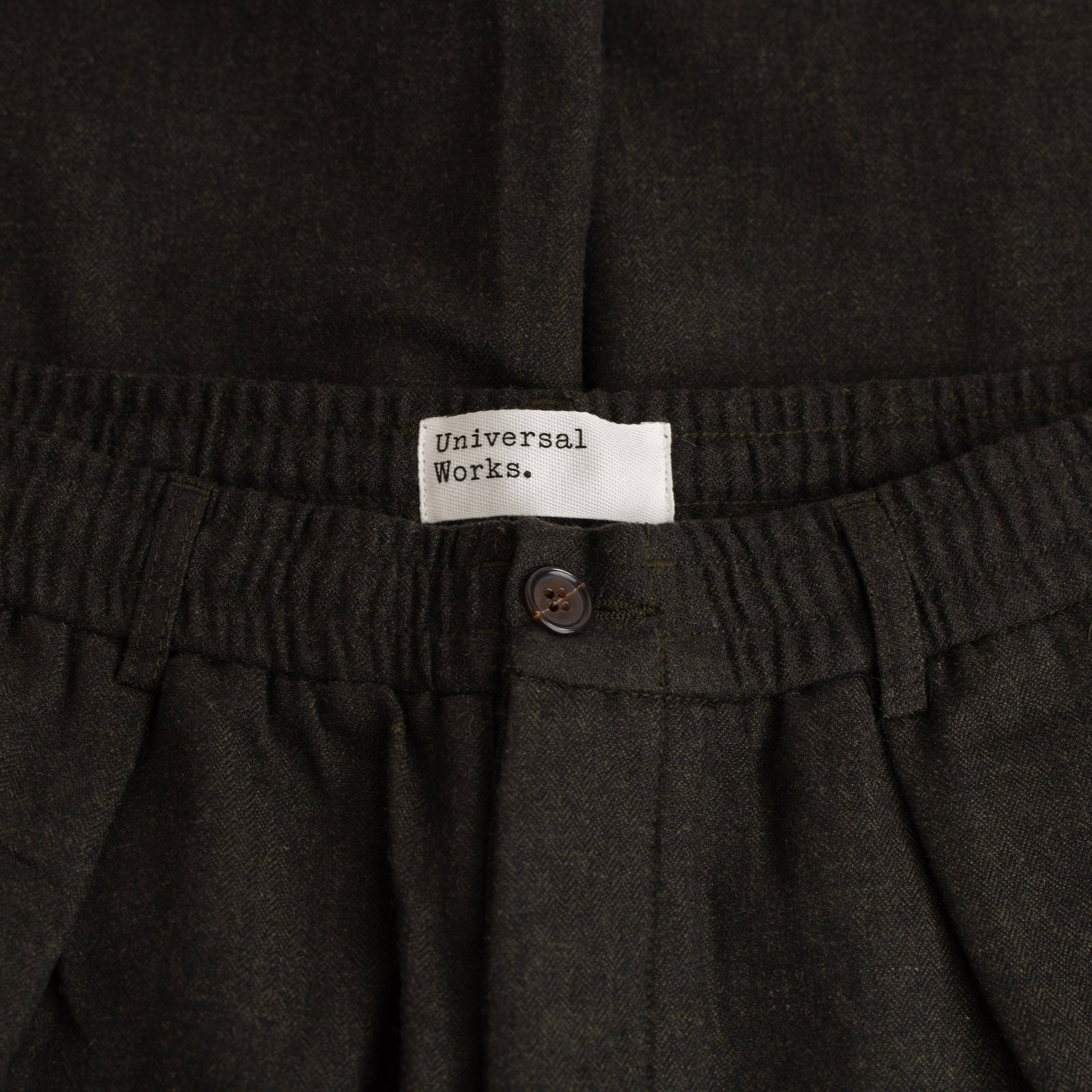 Upcycled It Tweed Pleated Track Pant Olive