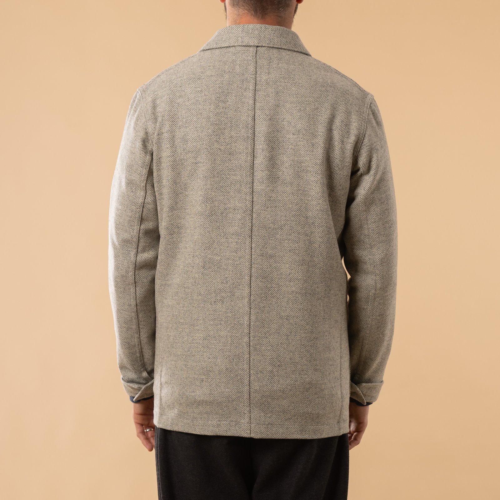 Labura Herringbone Wool Light Grey