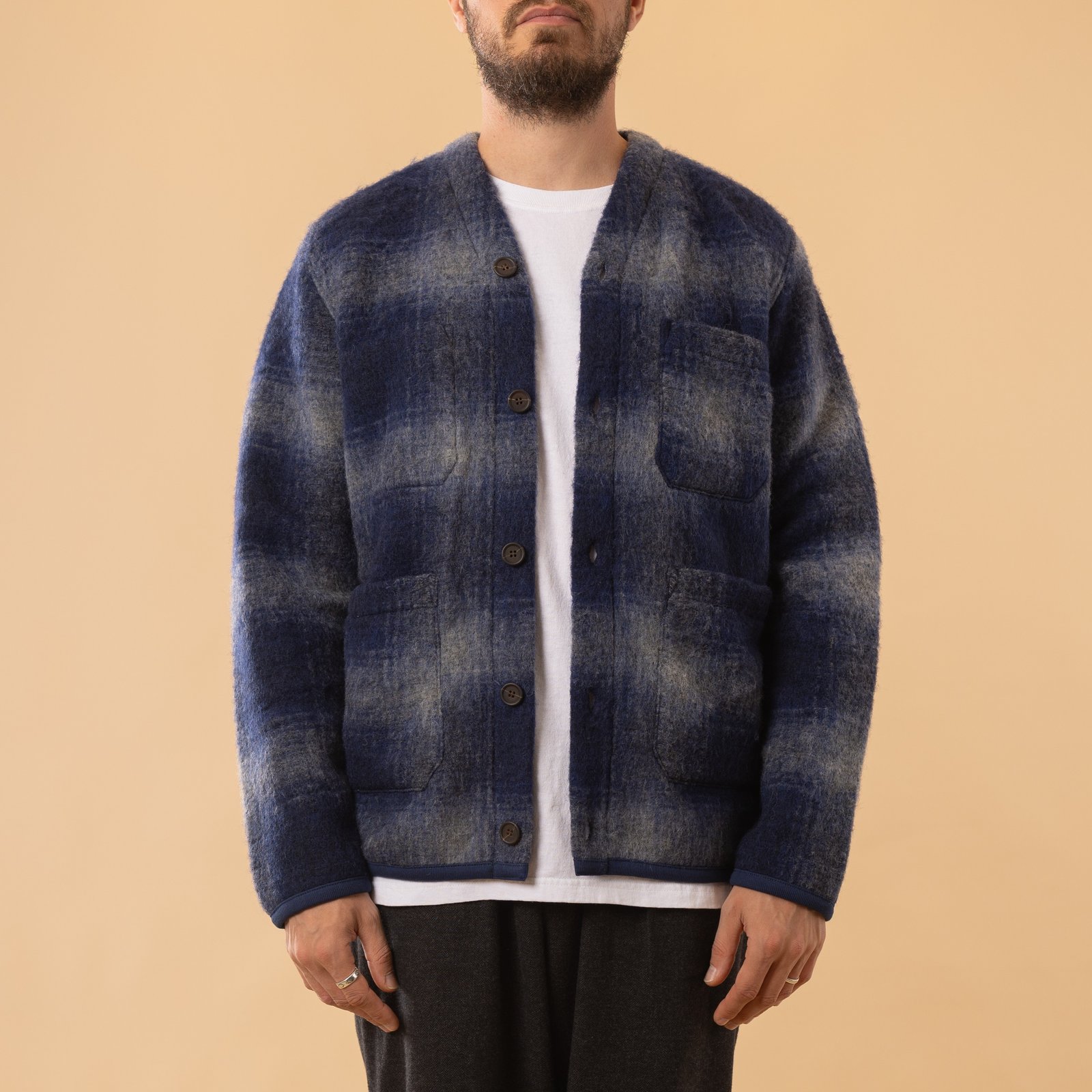 Fresco Fleece Cardigan Navy/Grey