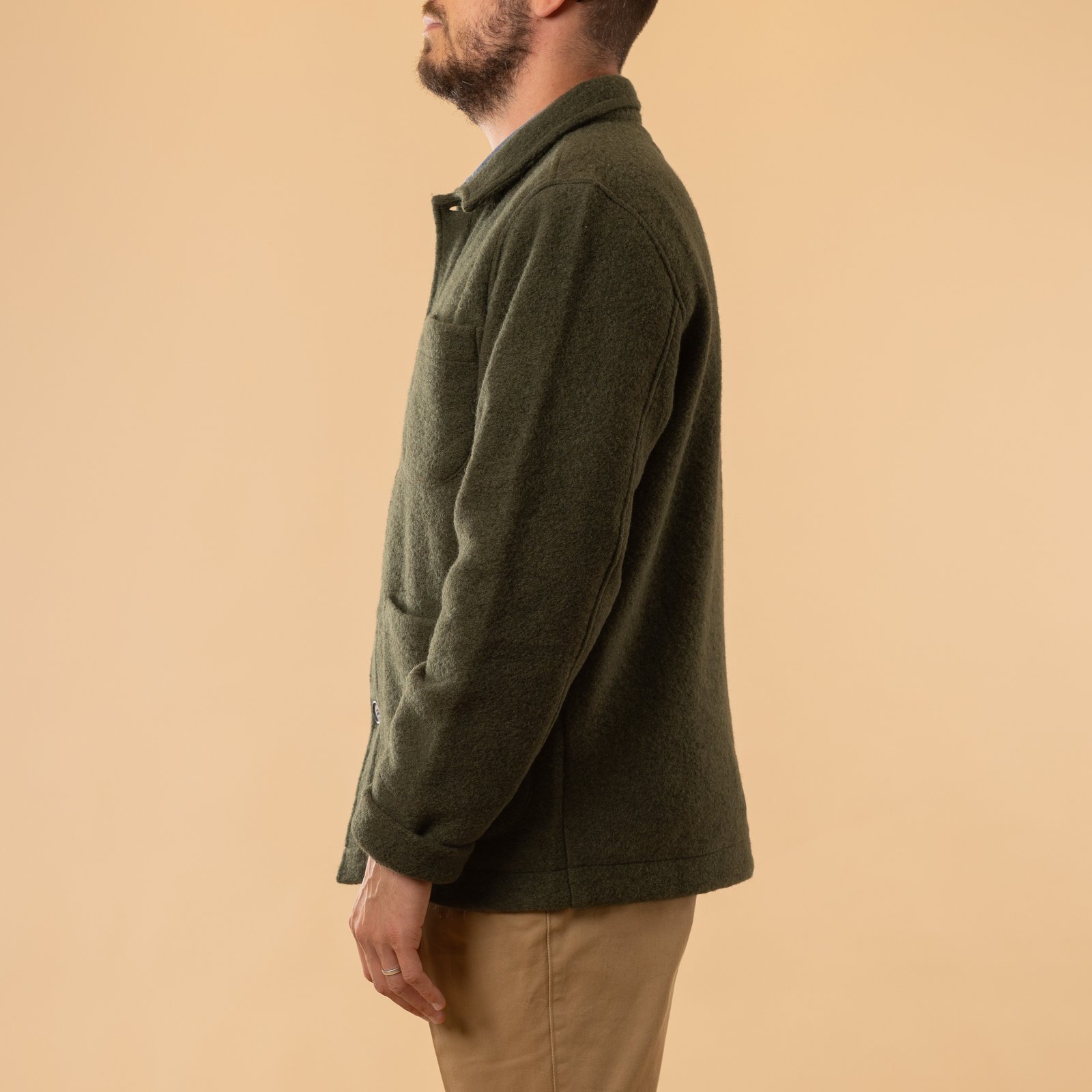 Wool Fleece Field Jacket Olive