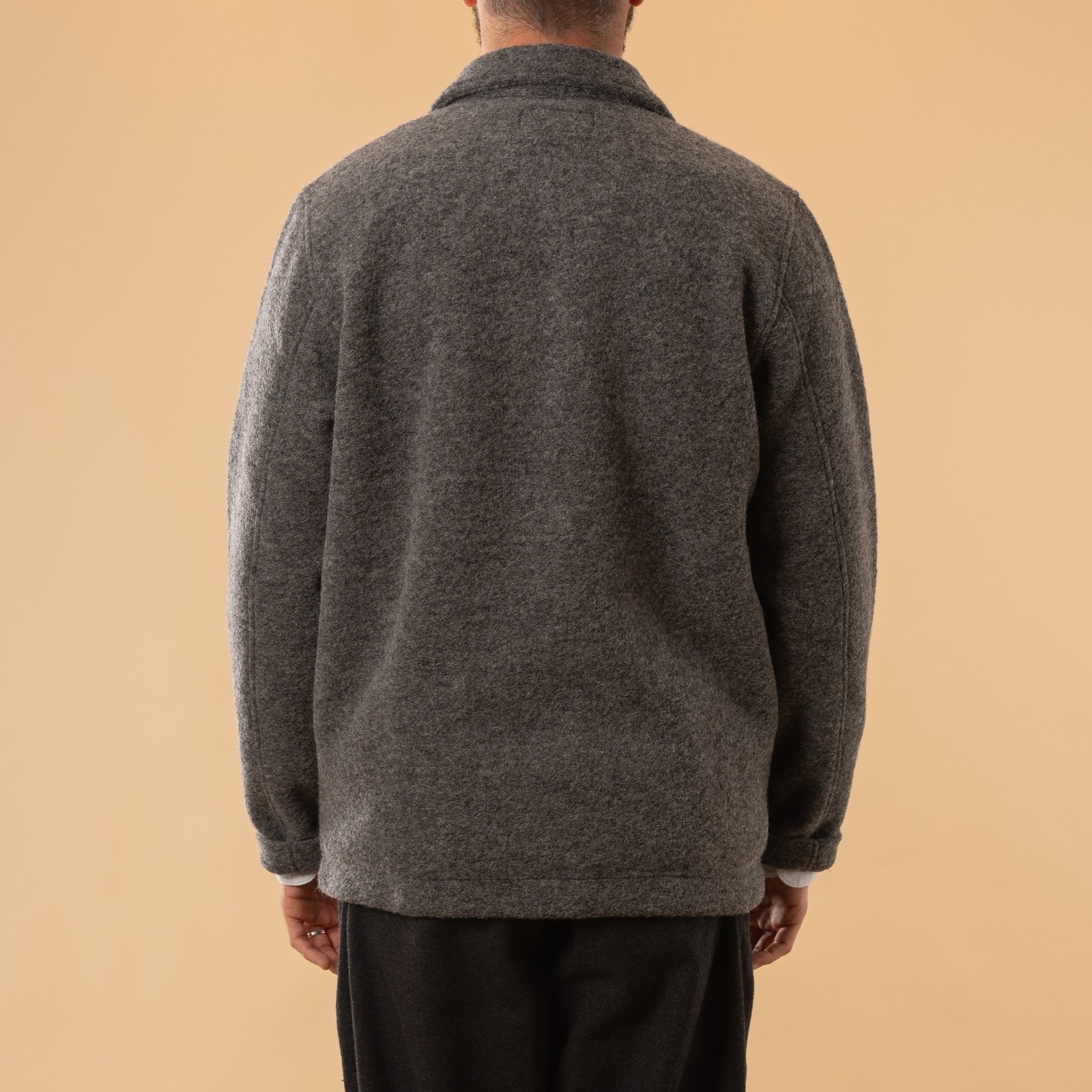 Wool Fleece Field Jacket Grey Marl