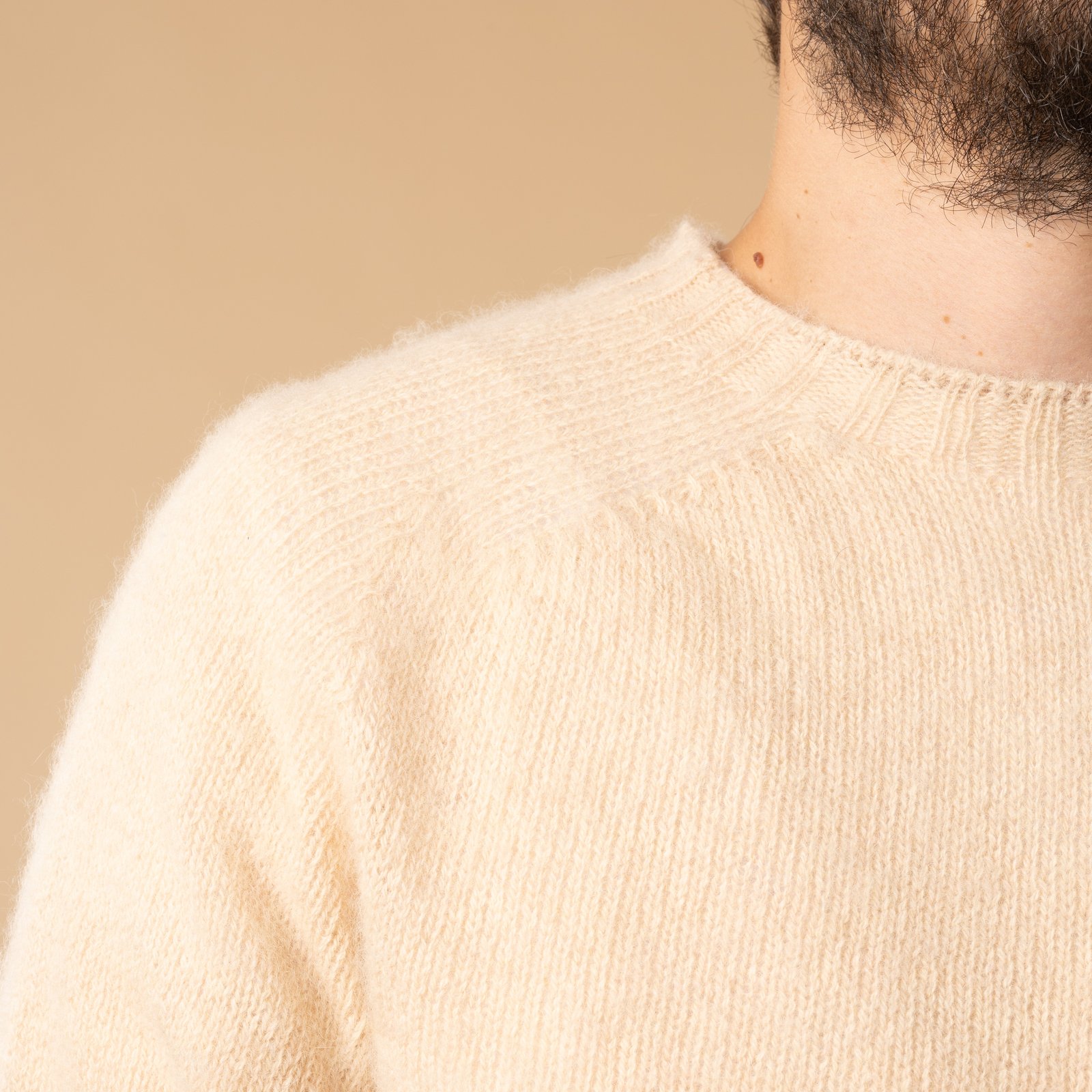 HARLEY OF SCOTLAND X FLANEURS / Shaggy Crew Neck Sweater Oatmeal