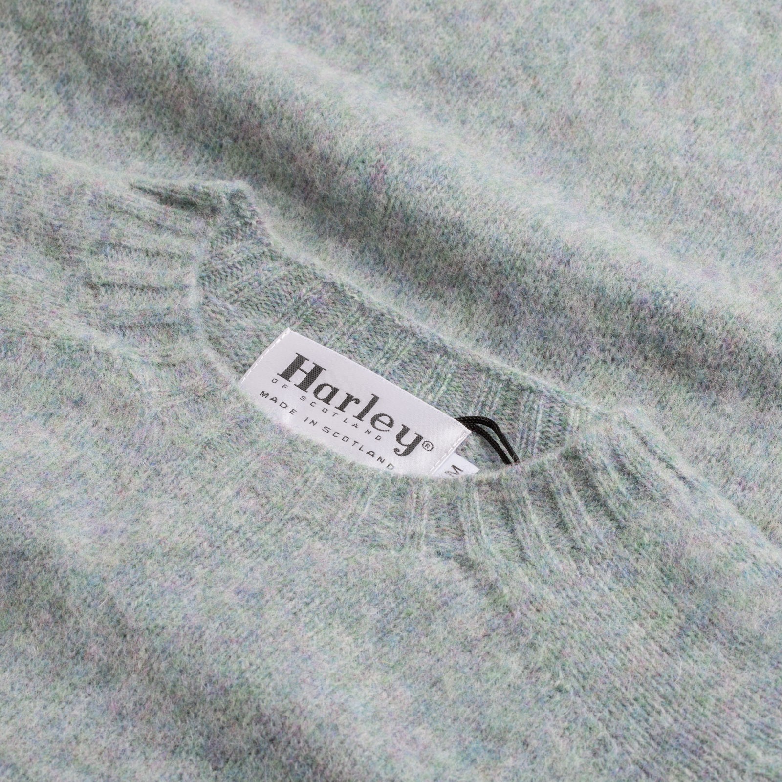 HARLEY OF SCOTLAND pull Shaggy Crew Neck Sea Pearl flâneurs-label