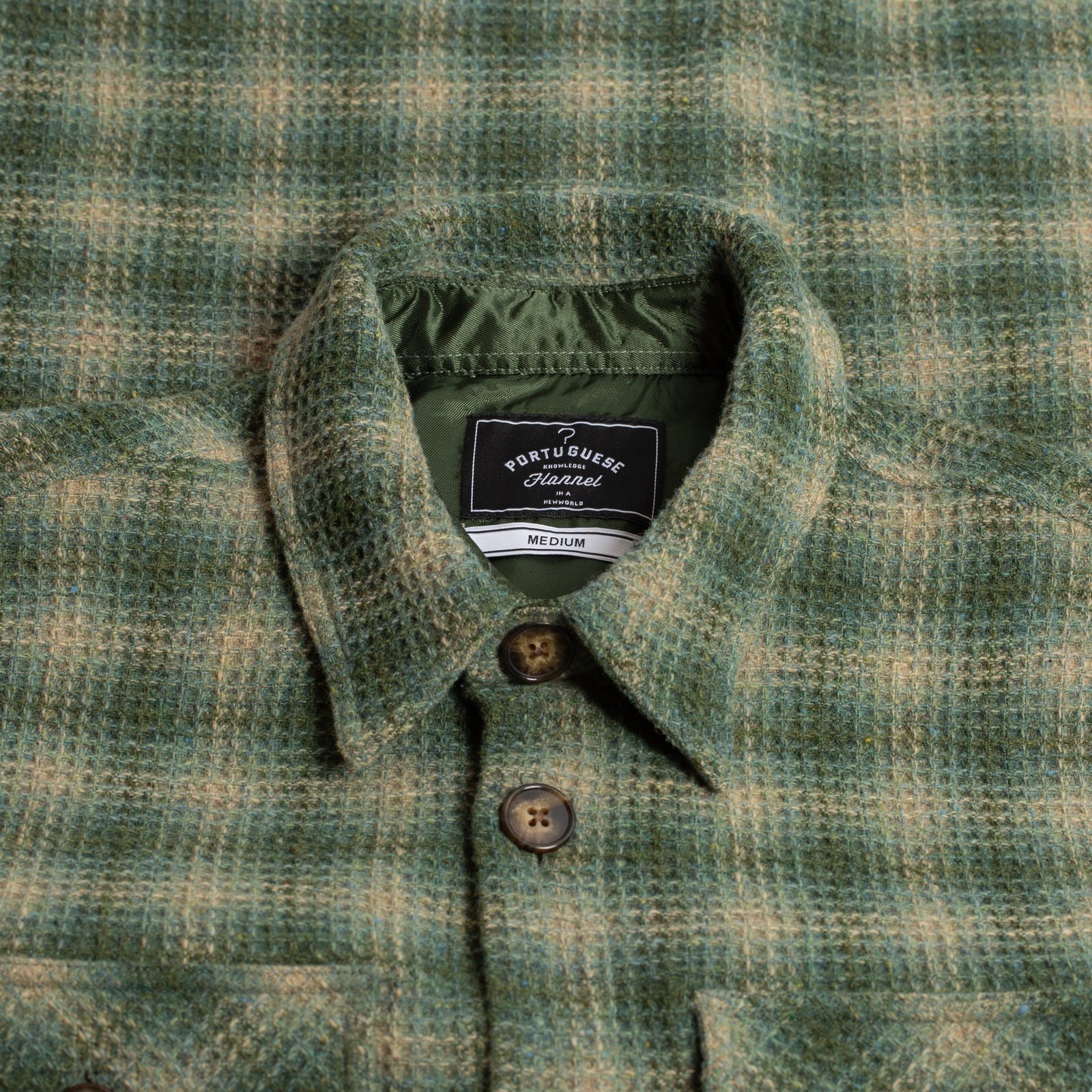 col PORTUGUESE-FLANNEL-flaneurs-surchemise-Waffle-Overshirt-Green-2