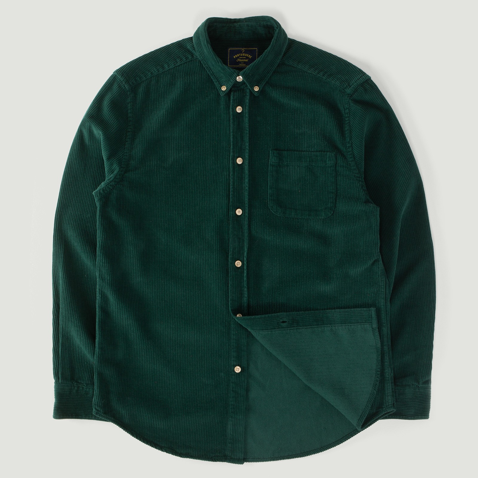 Portuguese Flannel Flaneurs Velour Shirt - Lobo Green