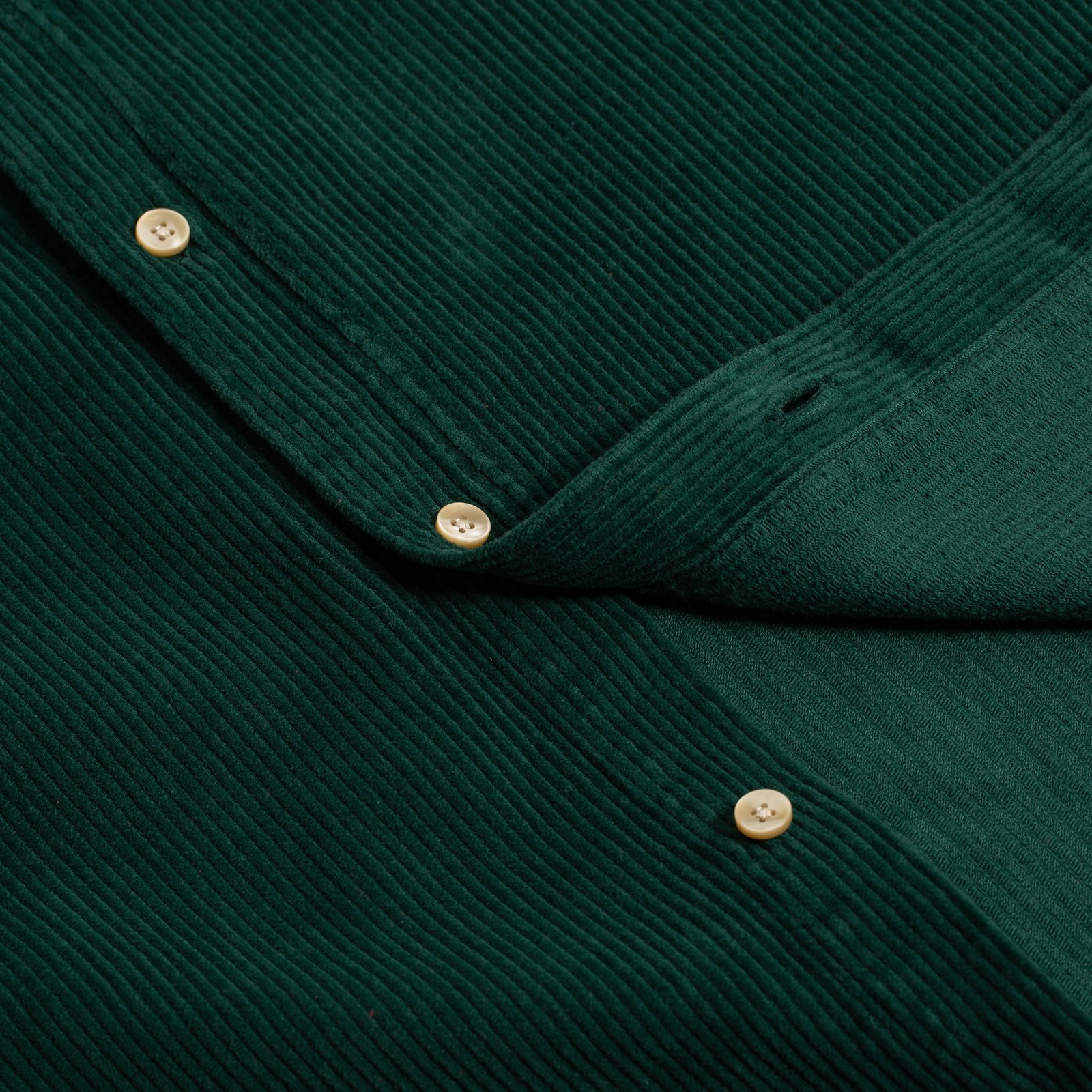 Portuguese Flannel Flaneurs Velvet Shirt - Lobo Green Fabric