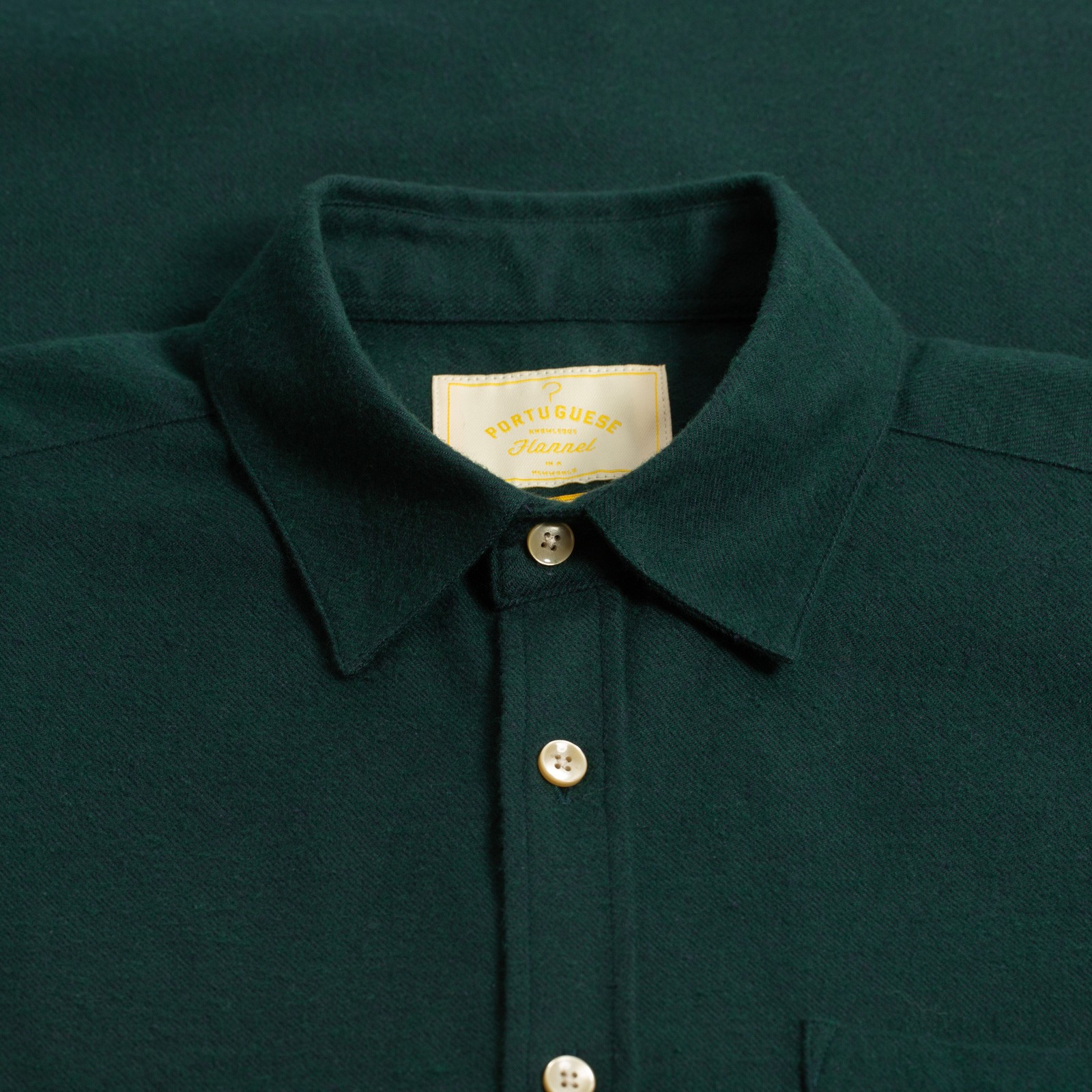 Velvet Collar Shirt - Flâneurs - PORTUGUESE FLANNEL Teca Shirt Green