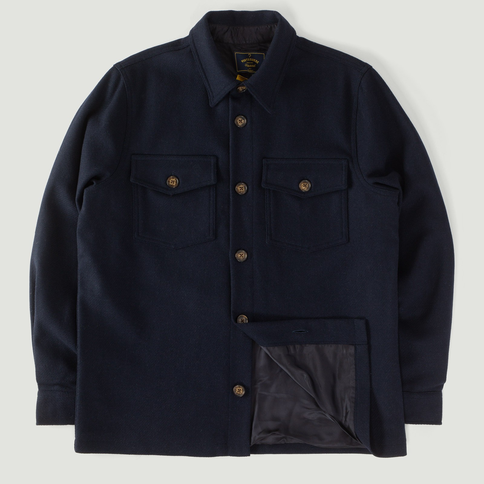 PORTUGUESE FLANNEL - Flaneurs - Vignette - Wool Field Overshirt - Navy