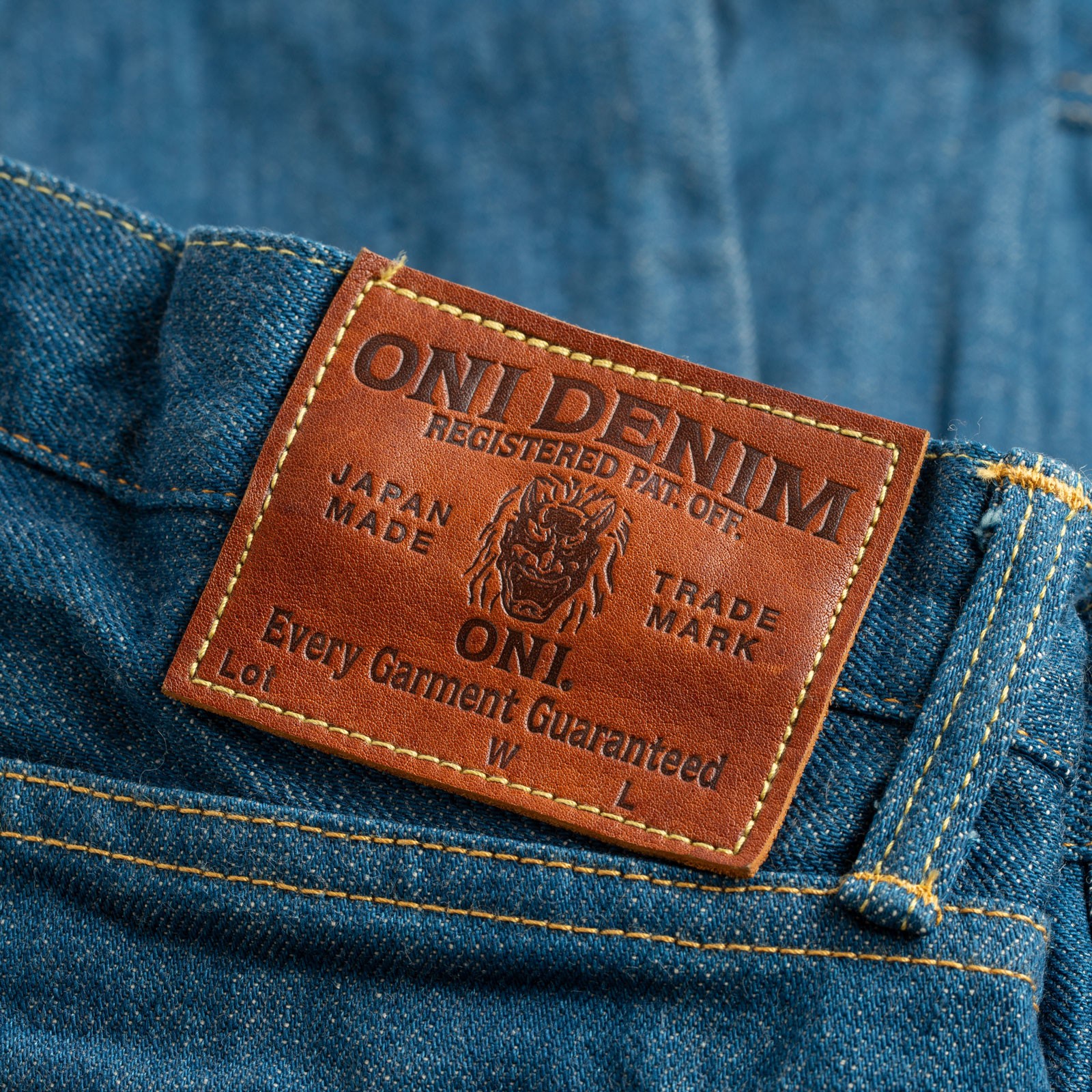 Leather Patch Loafers - ONI DENIM 570 OFBD Classic Straight Old Faded Blue Denim