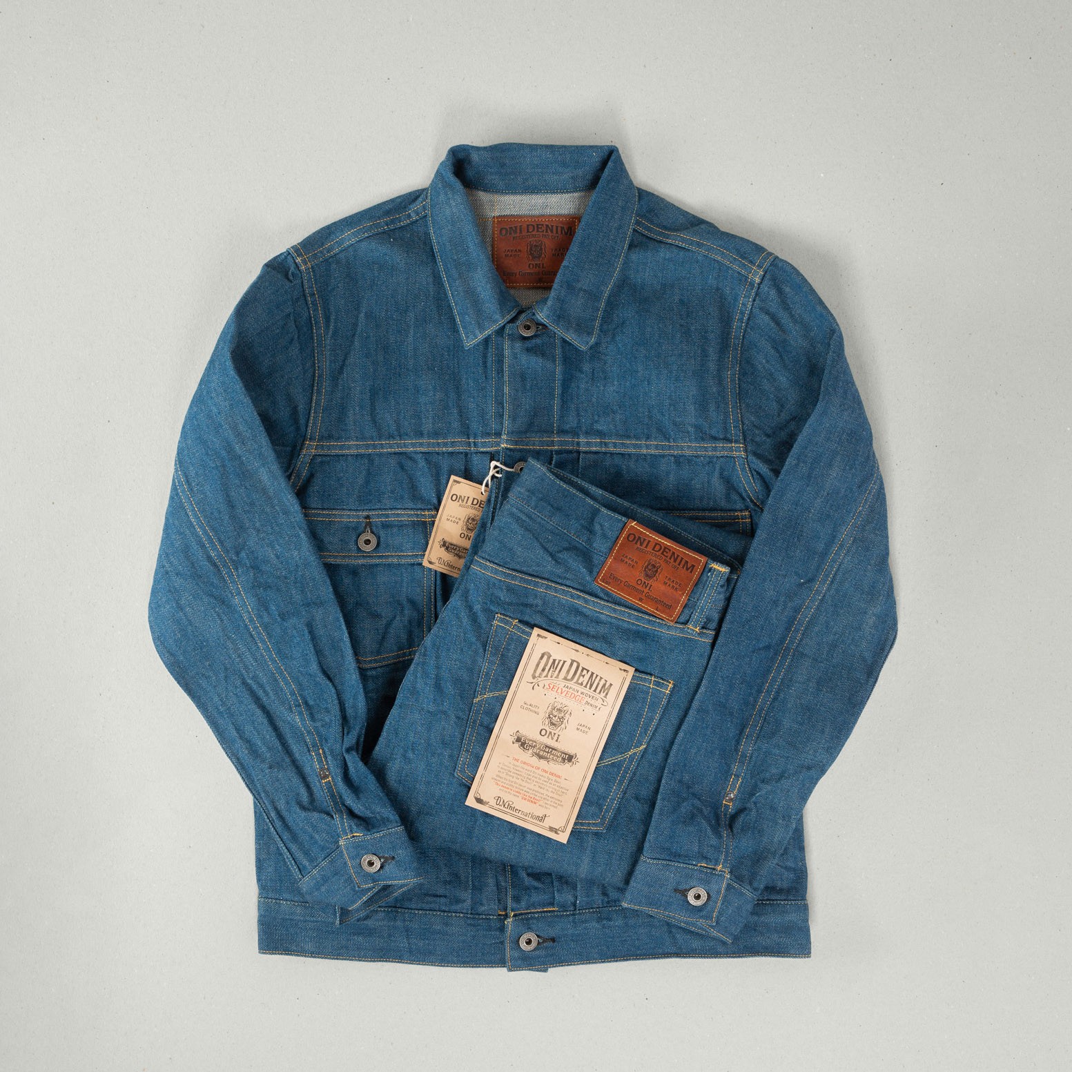 jacket and jeans-flâneurs-ONI-DENIM-Old Faded Blue Denim