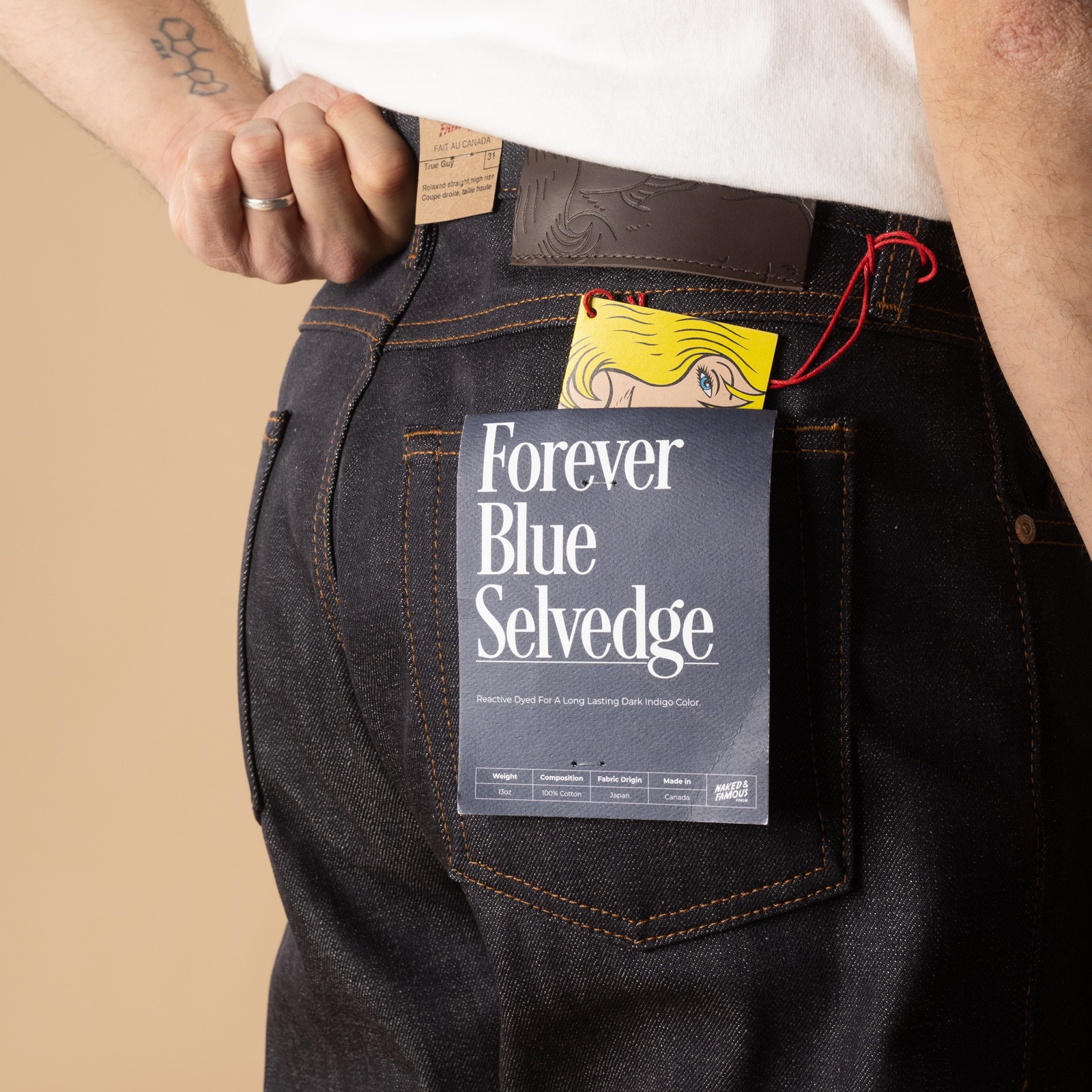 jeans-NAKED & FAMOUS-coup-TrueGuy Forever Blue Selvedge-détail-poche-arrière