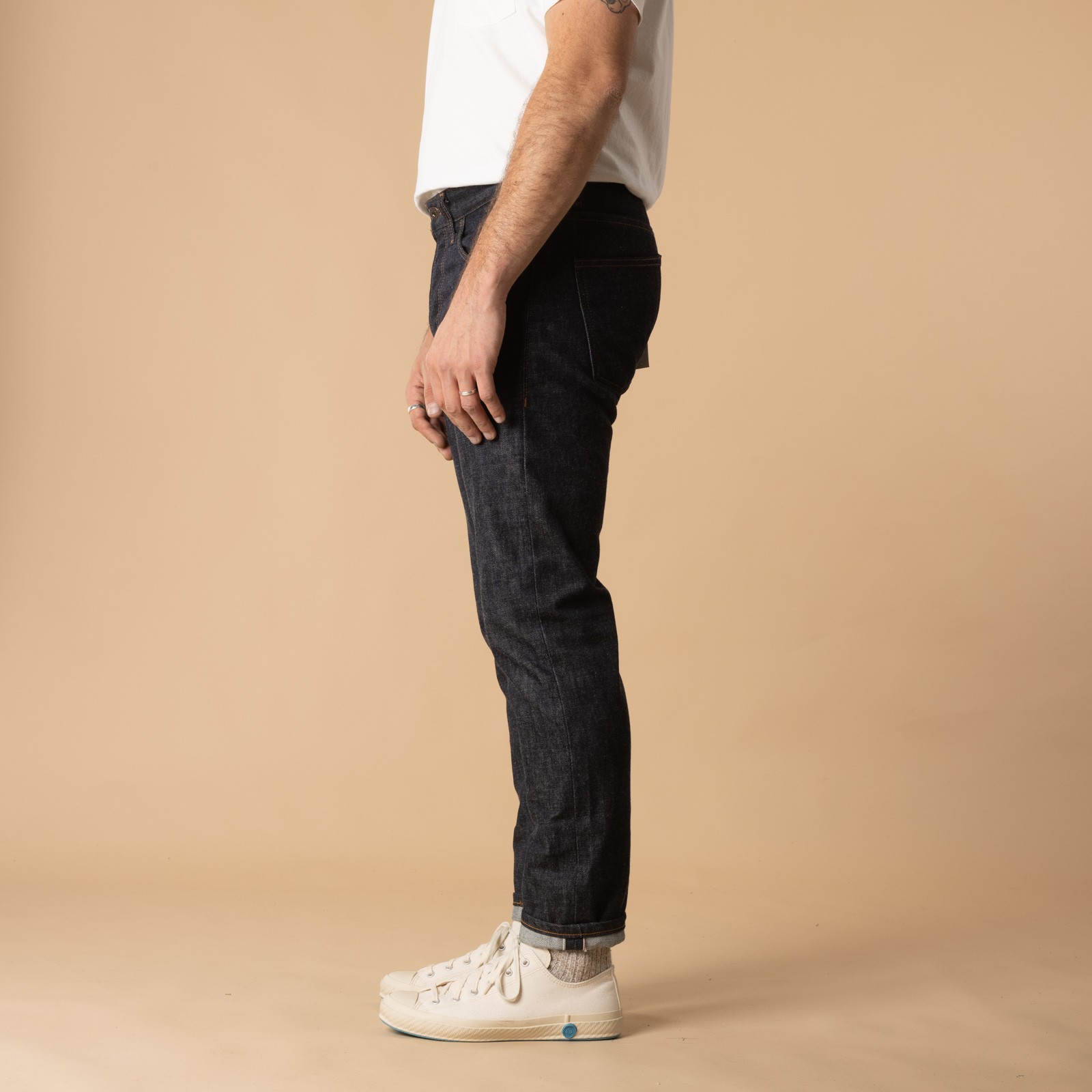 Jeans-NAKED & FAMOUS-coupe-SuperGuy Blue Wave Selvedge-de profil