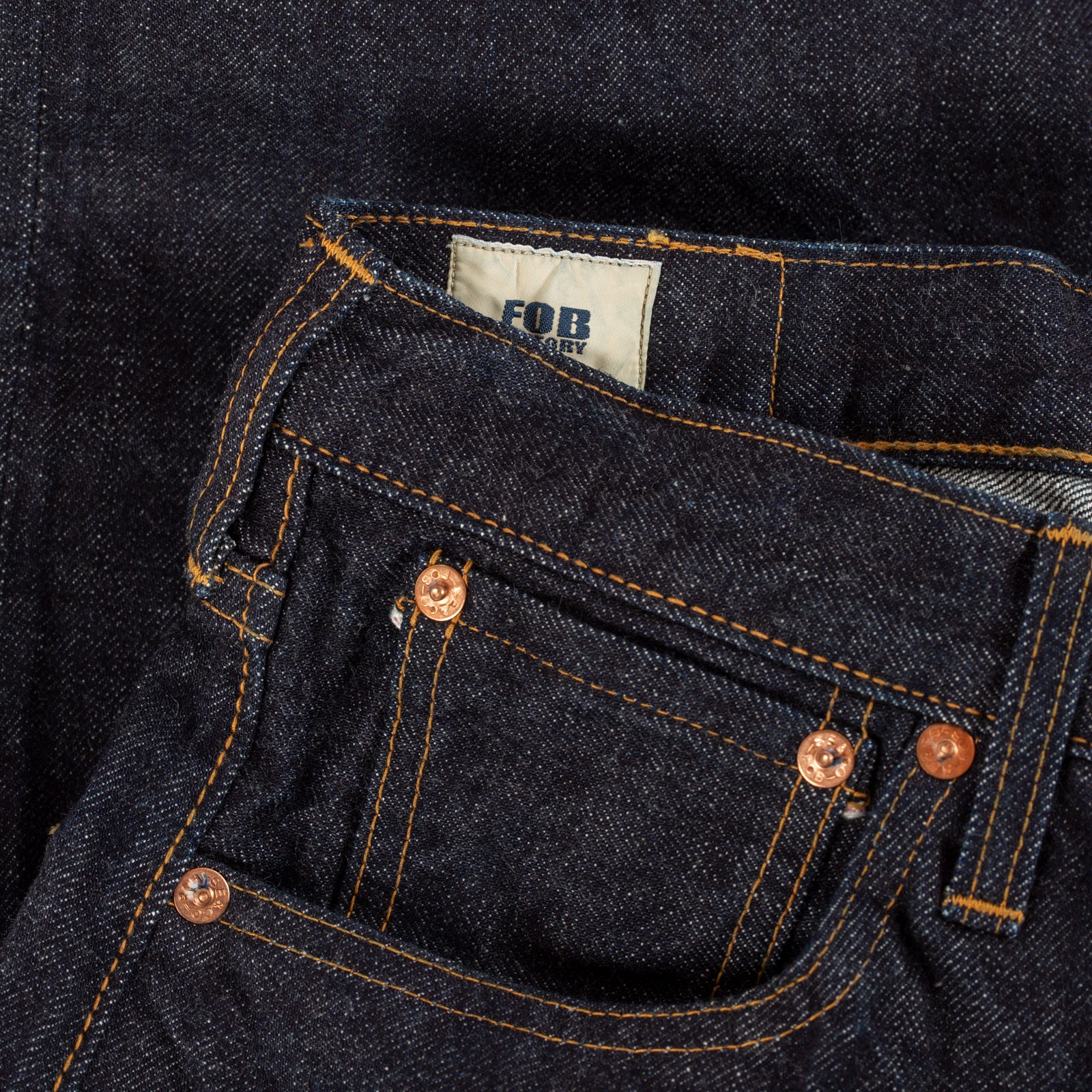 Coin Pocket Flâneurs Jeans - FOB FACTORY F153 5P Tapered Selvedge Denim