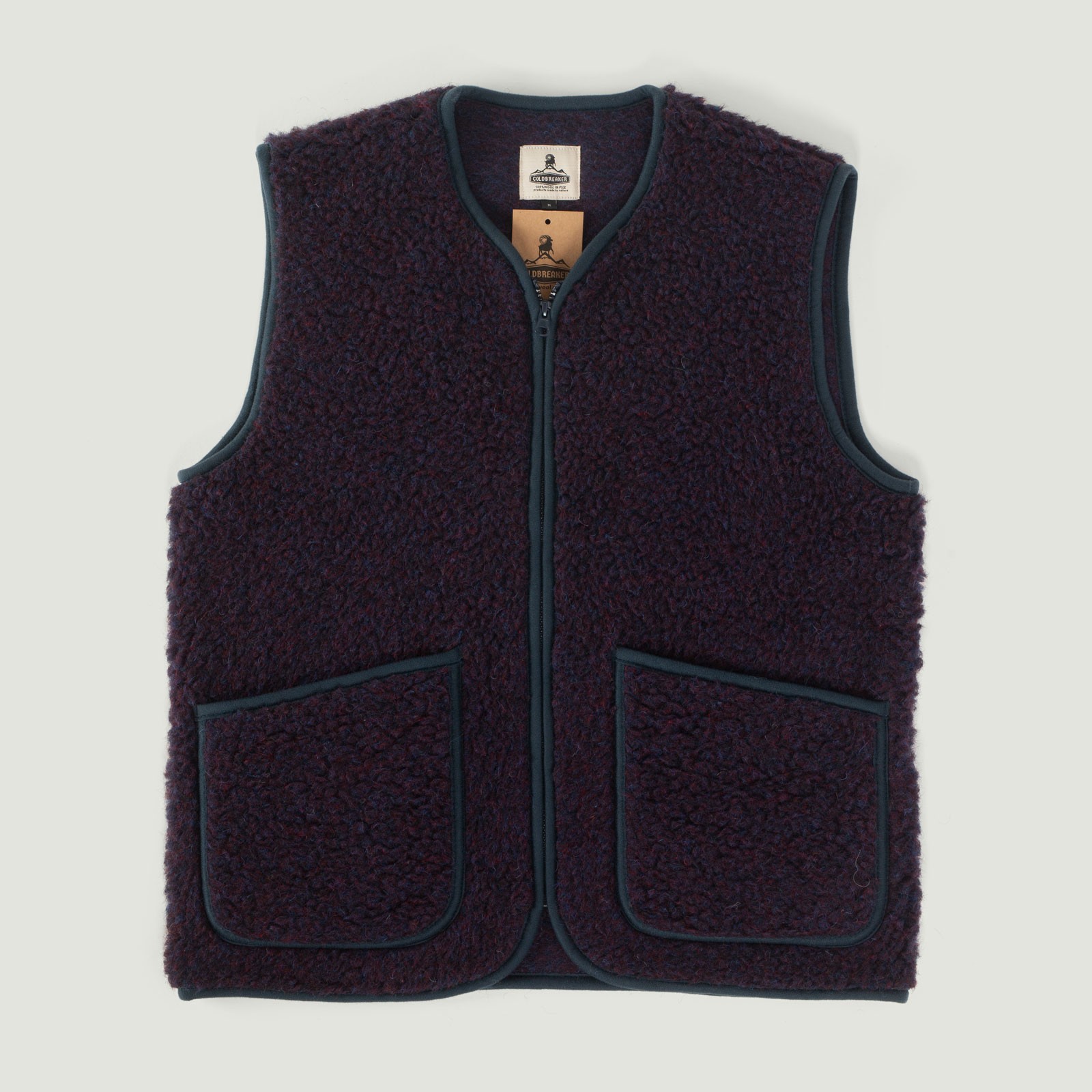 Coldbreaker Sleeveless Wool Jacket - Pepitko Vest Plum