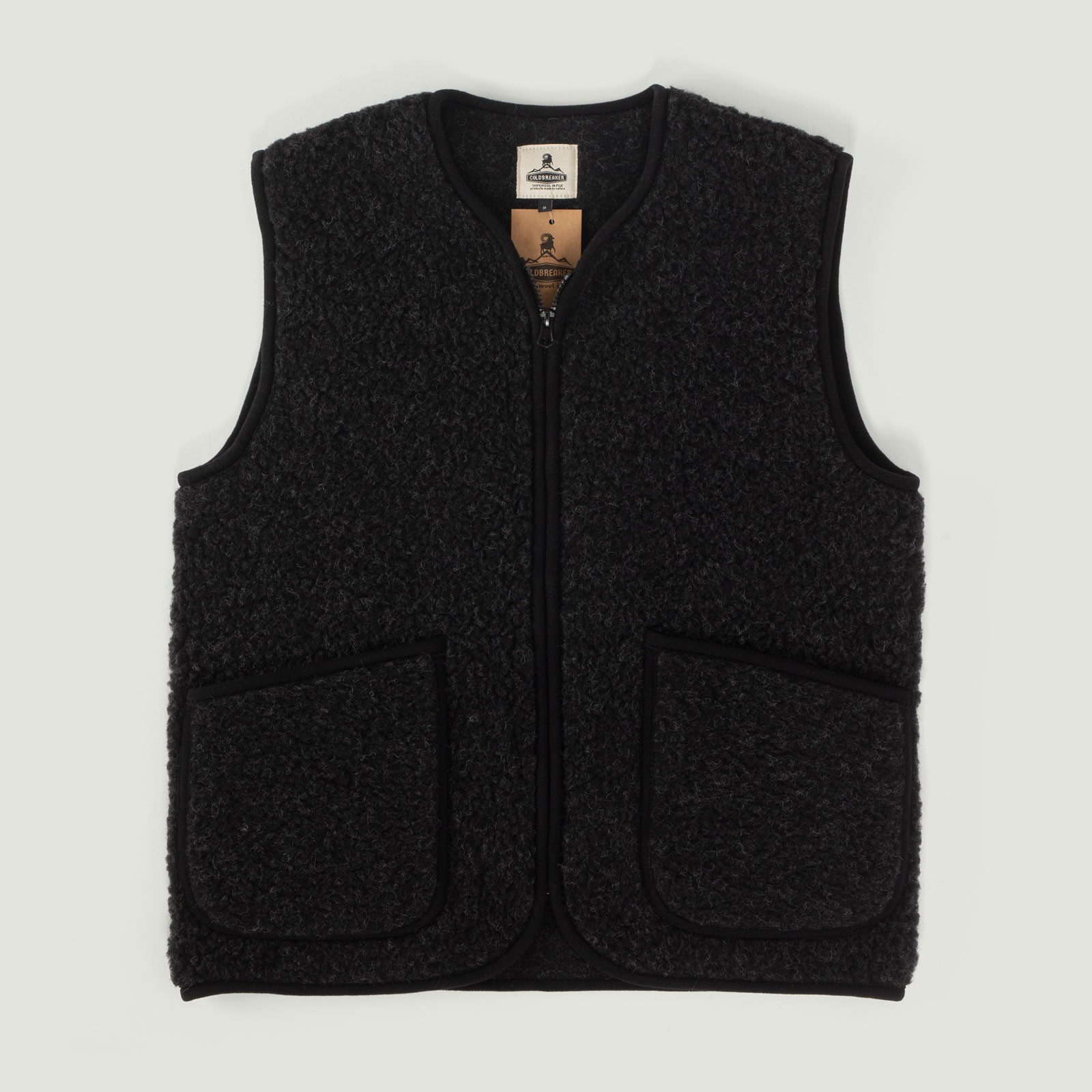 Flâneur Patches - COLDBREAKER - Sleeveless Wool Jacket - Pepitko Vest Black