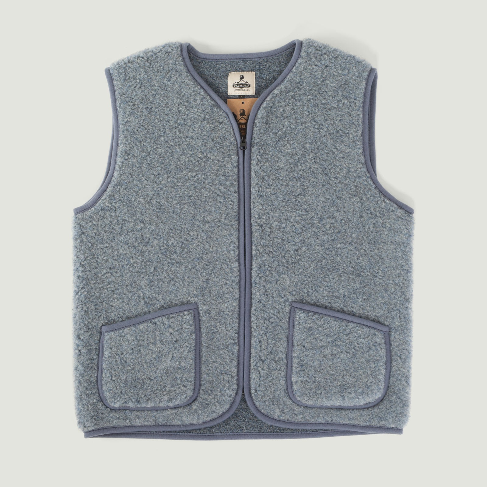 Patches-wanderers-COLDBREAKER-sleeveless-wool-jacket-Pepitko-Ultralight-Grey-Denim
