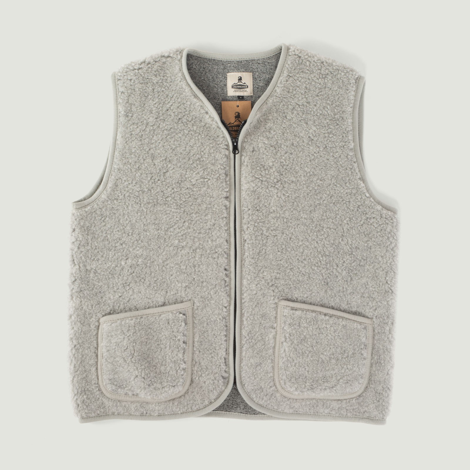 Sleeveless wool jacket - Pepitko Ultralight Light Grey - COLDBREAKER