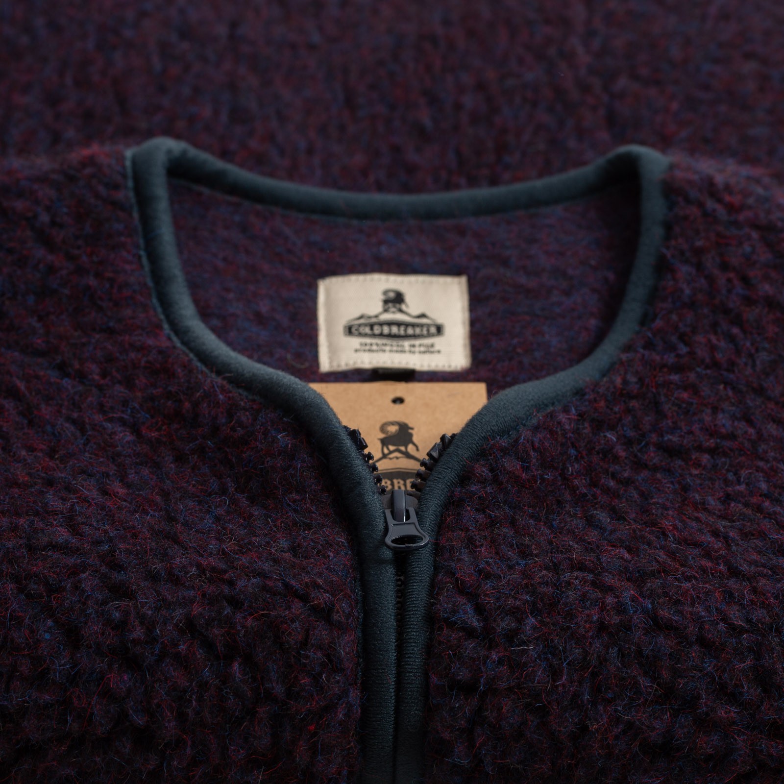 COLDBREAKER Wool Sleeveless Vest - Pepitko Plum