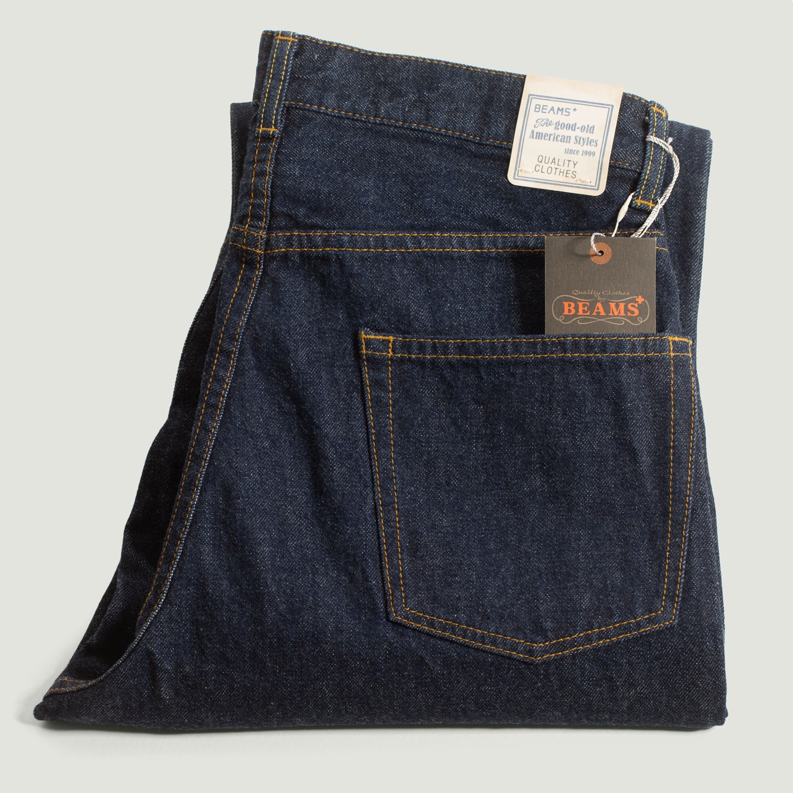 Caption: BEAMS PLUS Wide 5-Pocket Indigo Denim Jeans Flâneurs