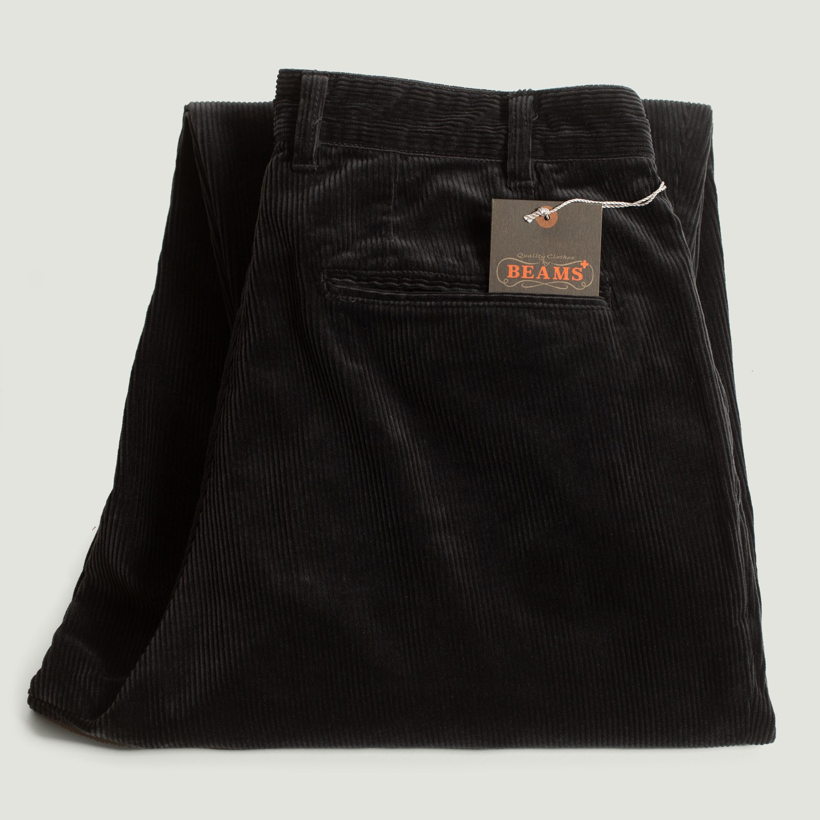 2 Pleats Corduroy Trousers Charcoal Grey