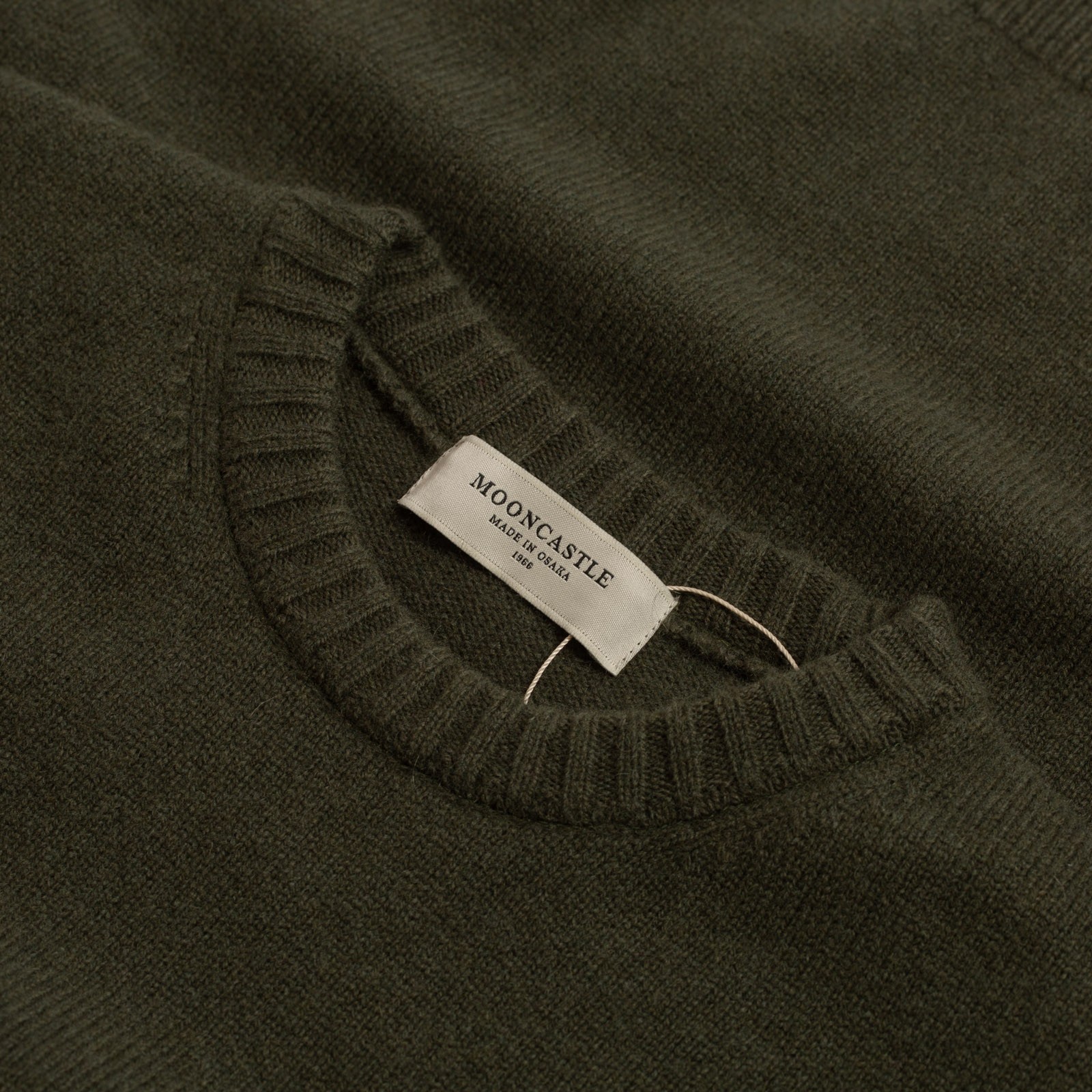 Mooncastle Japanese Sweater - Wool and Cashmere - Round Neck Moss Green