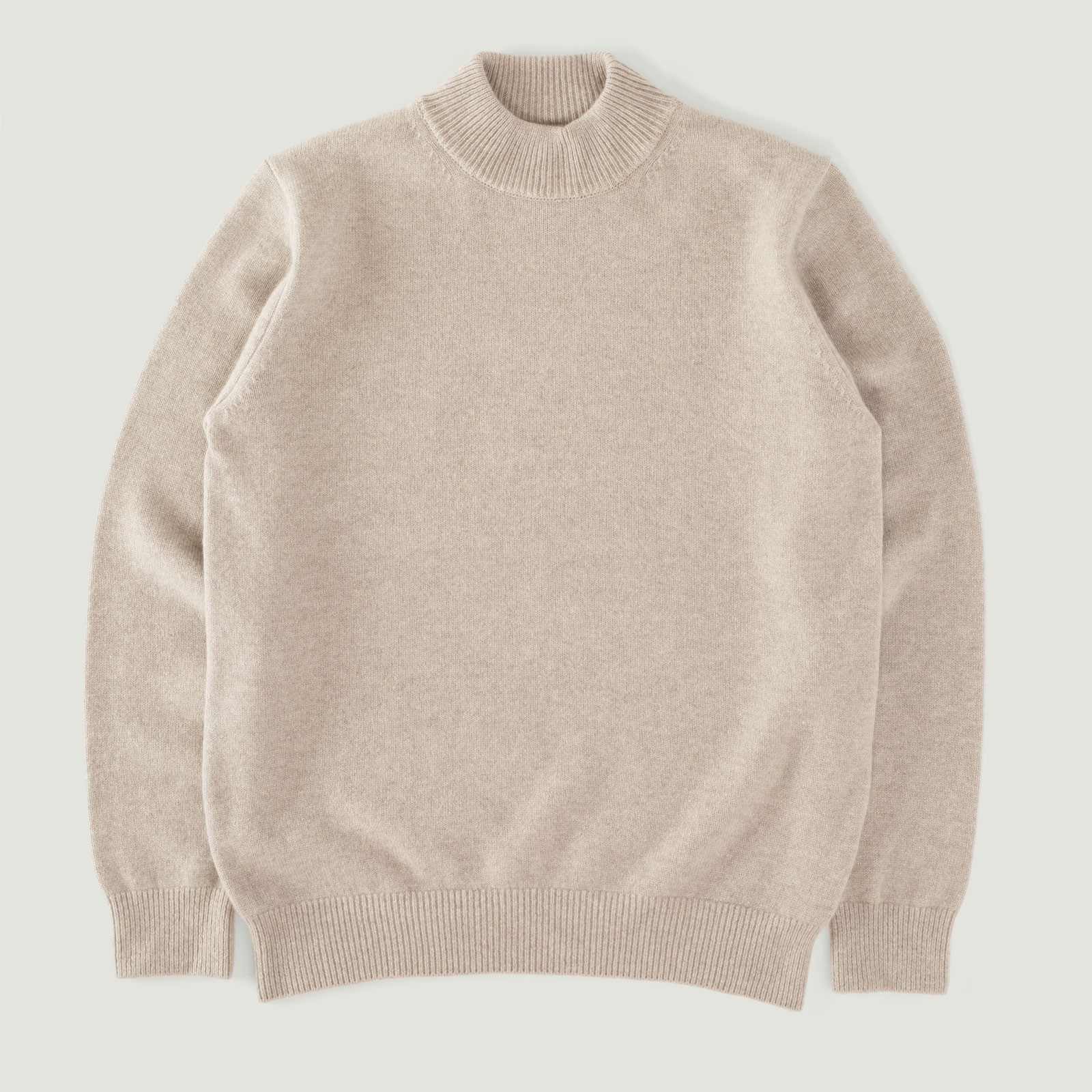 Vignettes-Flâneurs-Mooncastle-Japanese-Sweater-Wool-and-Cashmere-Funnel-Neck-Beige-Gray