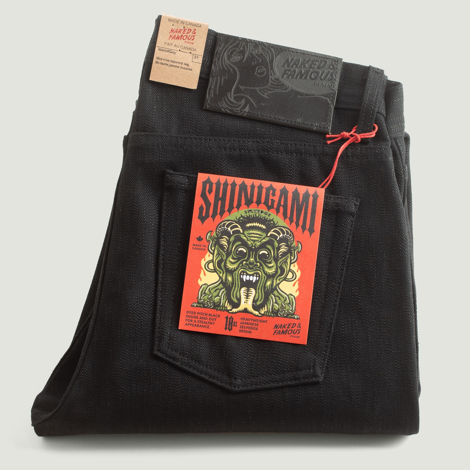 Naked & Famous Denim WeirdGuy Shinigami Selvedge Tags