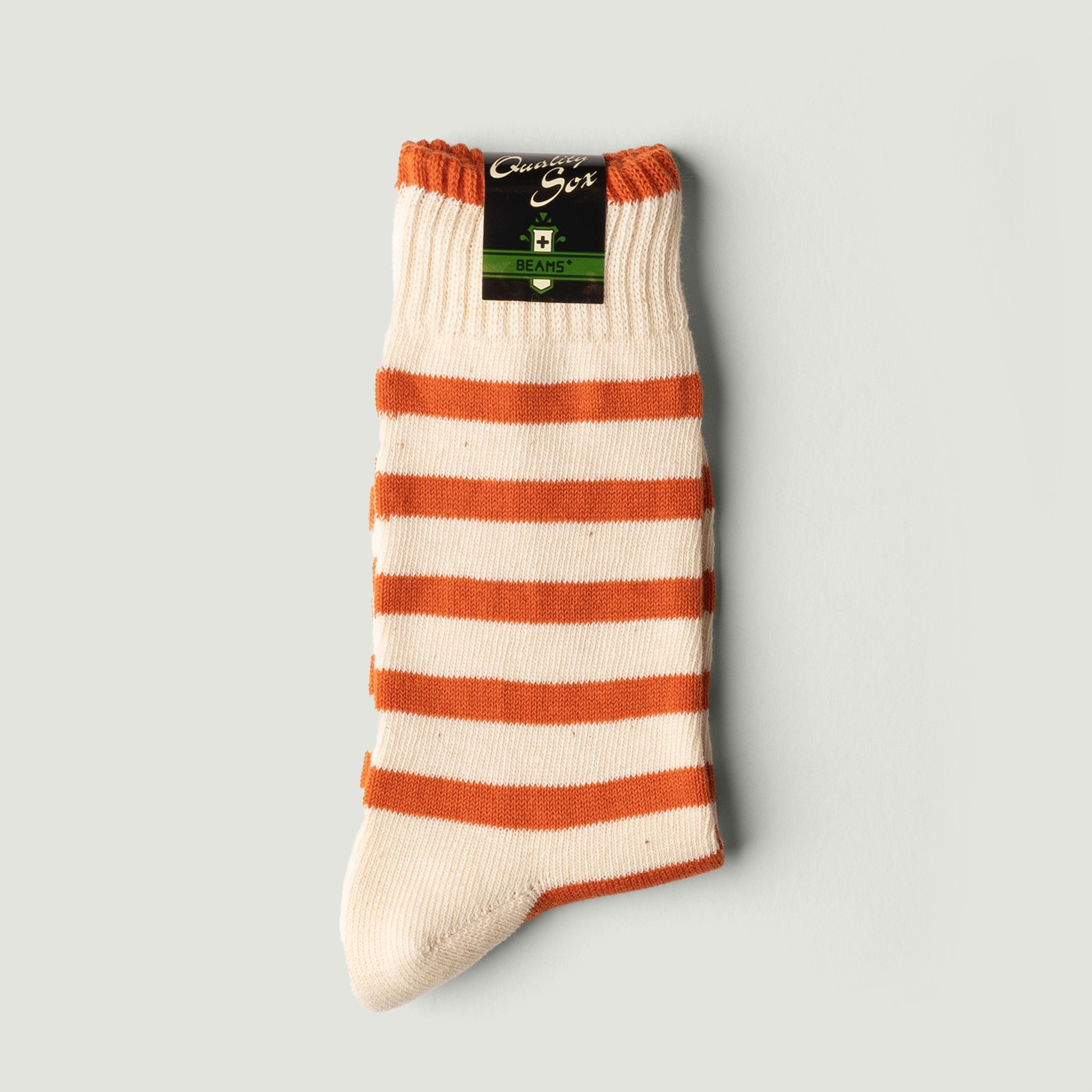 BEAMS PLUS / 2 Tone Stripe Socks Rust