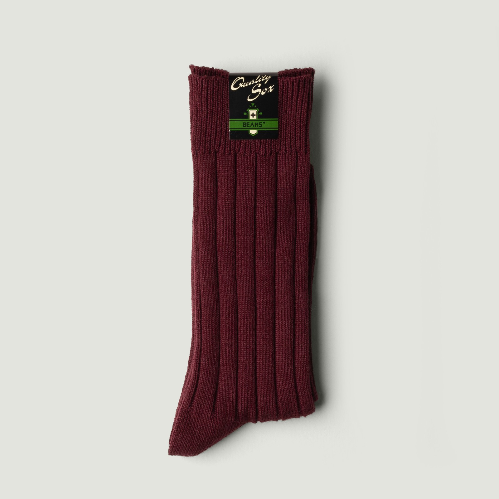 Vignette_Beams Plus - Solid Rib Socks Burgundy